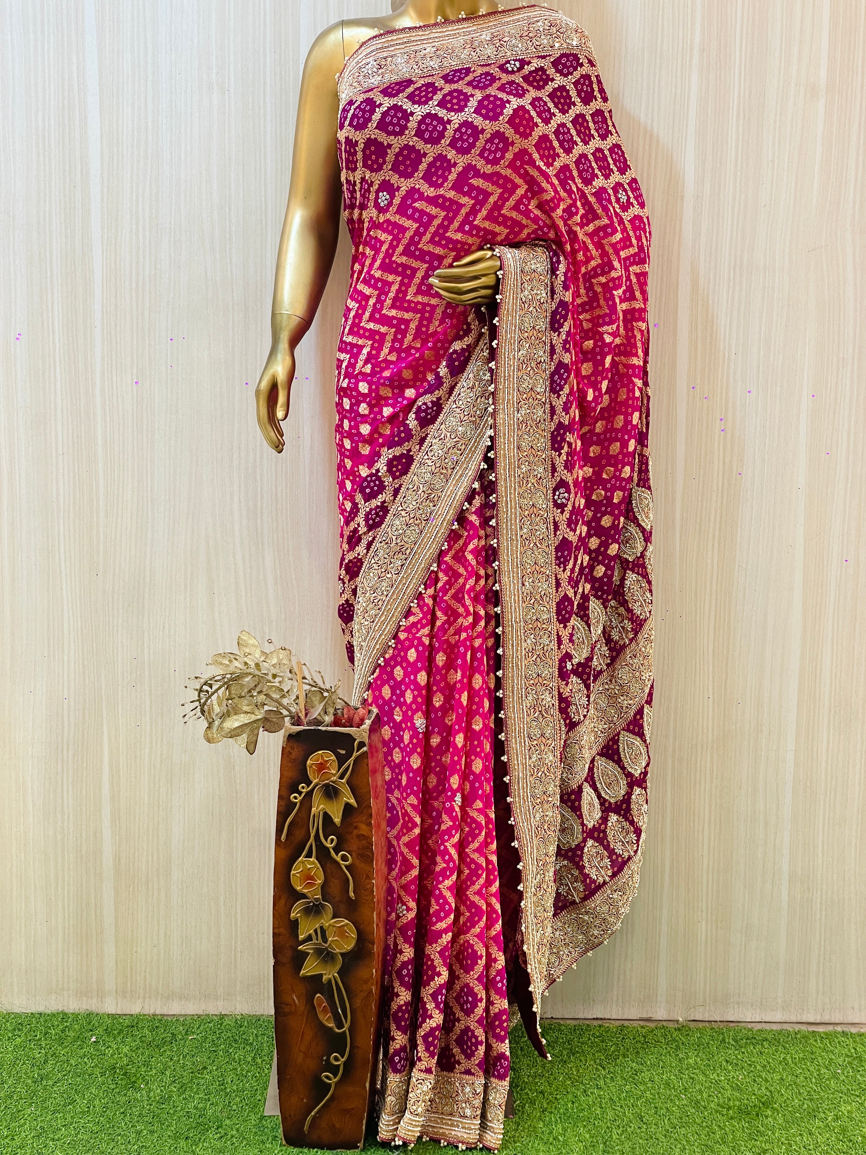 Anisha Pure Khadi Geogette Multicolour saree