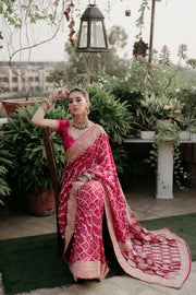 Kritikka Aavasti Inspired Khadi Georgette Bandhani Saree