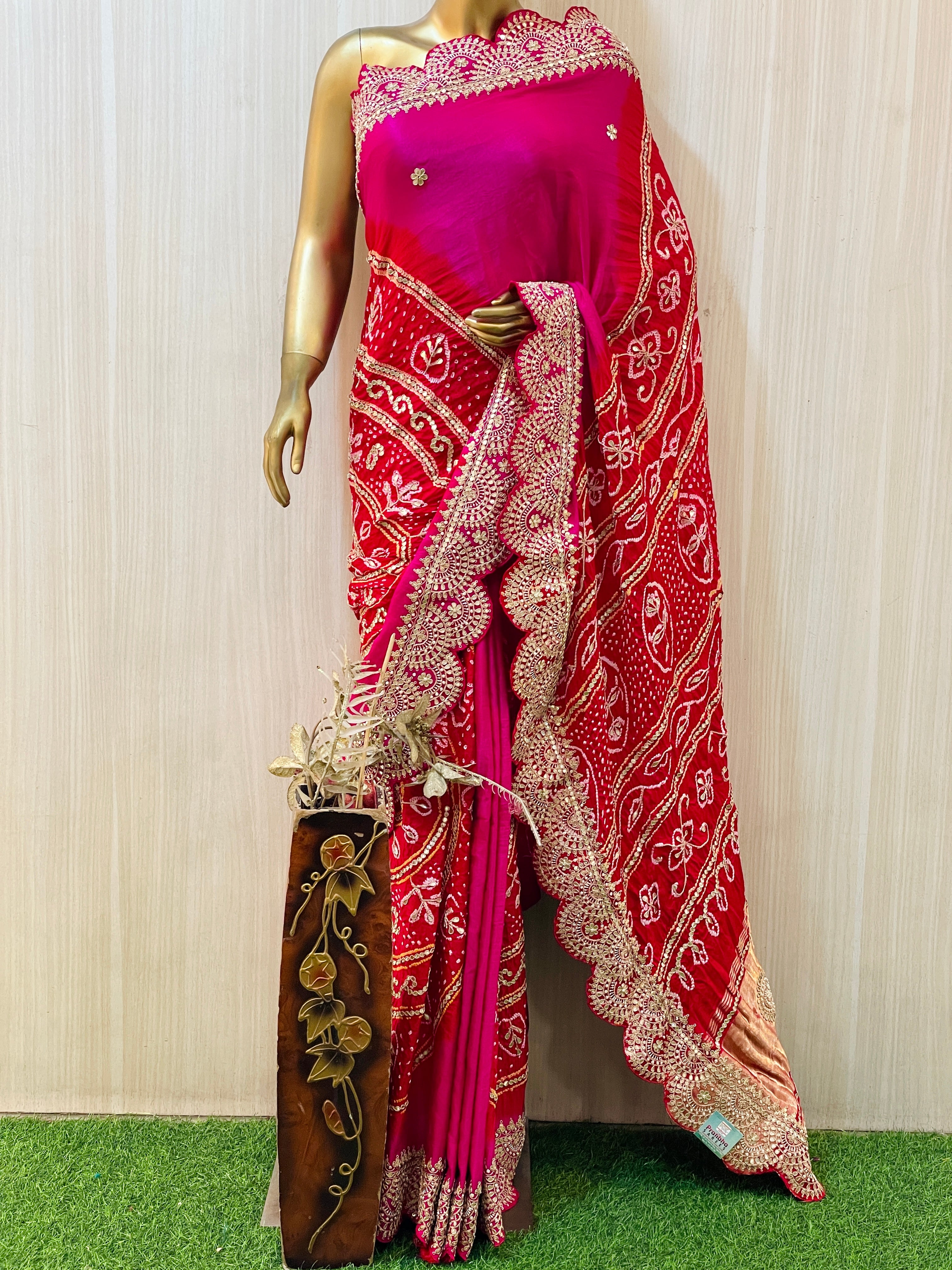 Manika Red Shade Pure Gaji Silk Saree