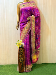 Vedika Magenta Patola Silk Saree