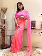 Zariya Multicolor Chiffon Saree