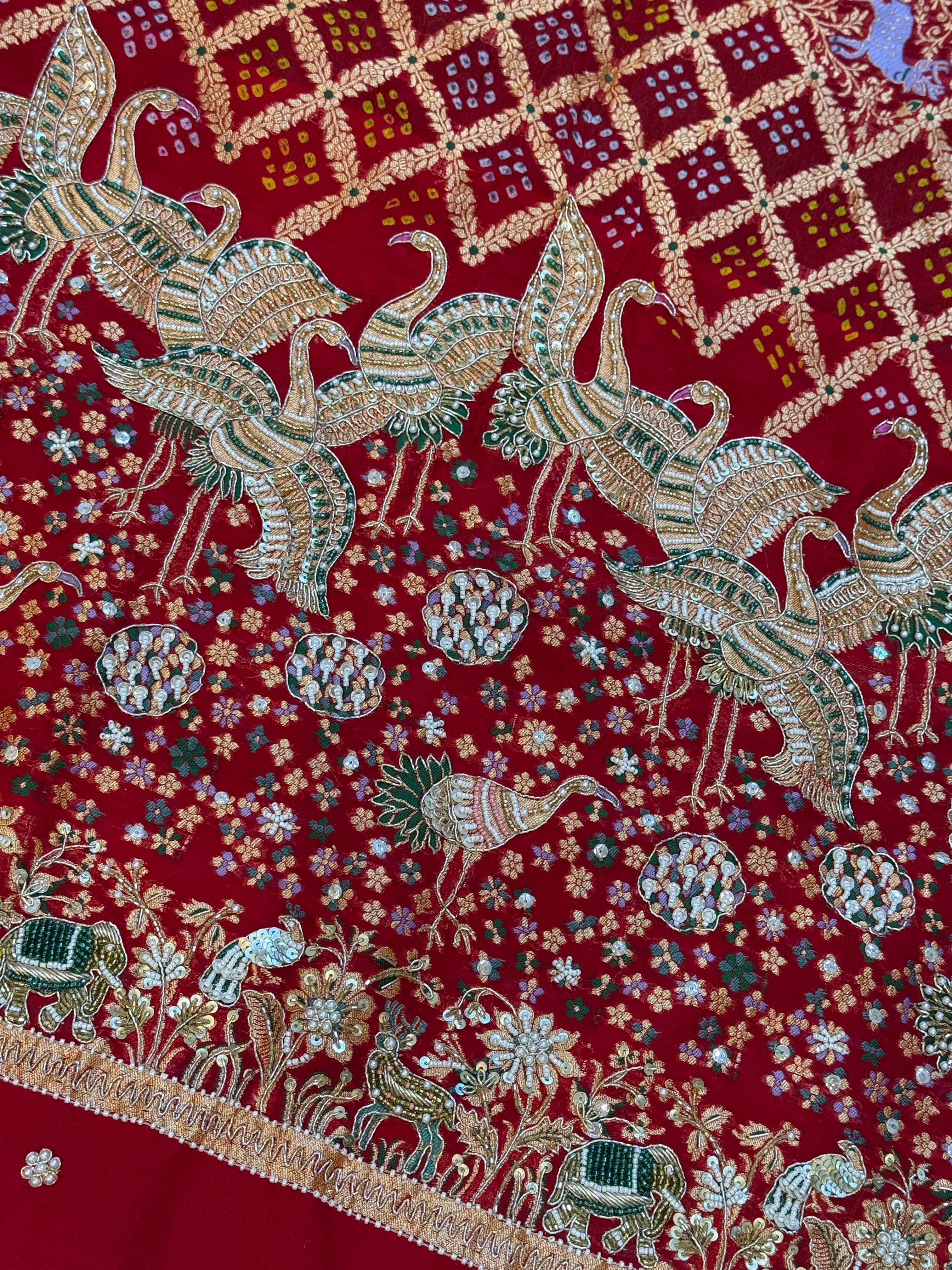 Animal Motifs Bandhani Print Dupatta