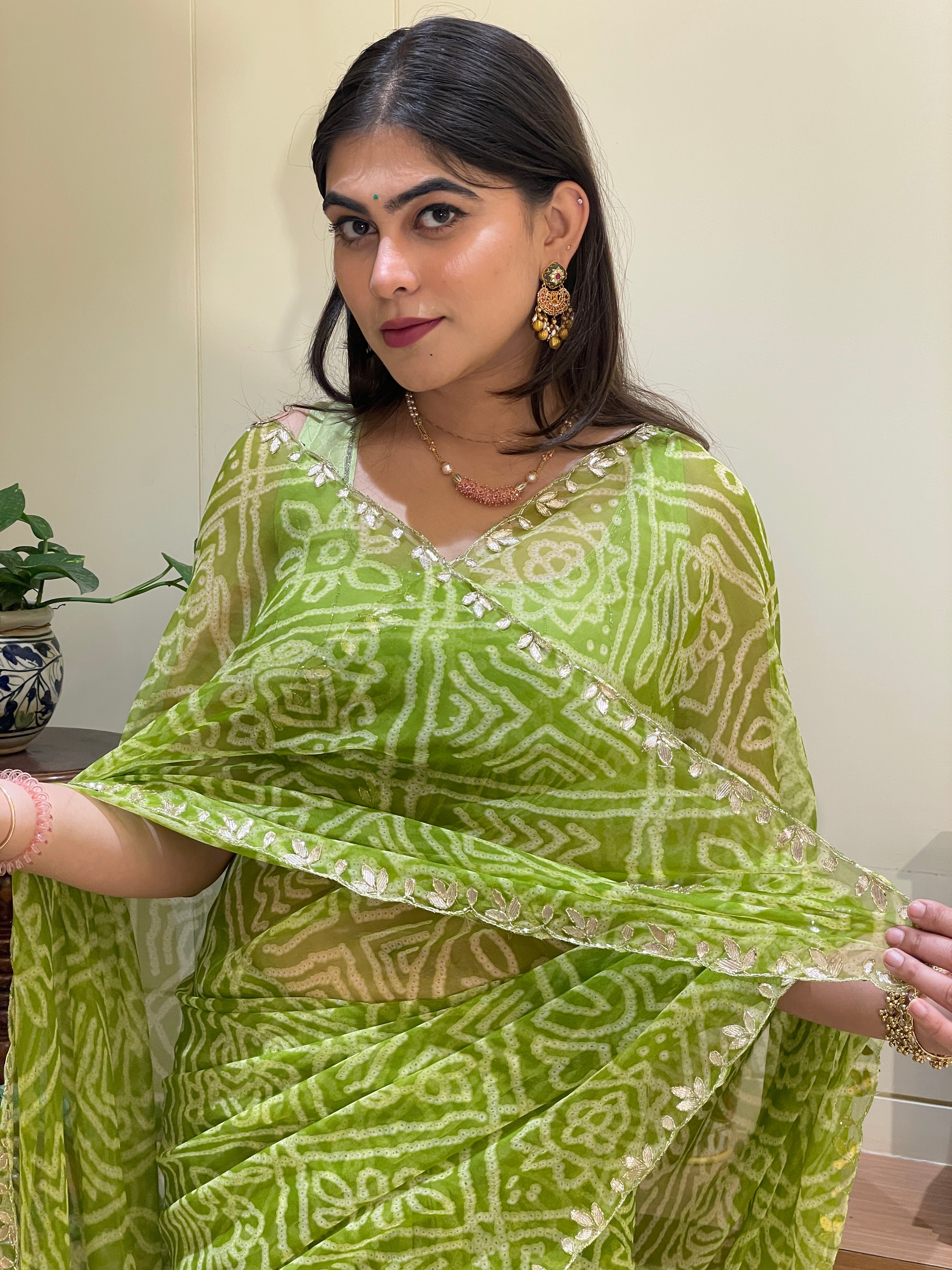 Krisha Georgette Bandhani Saree