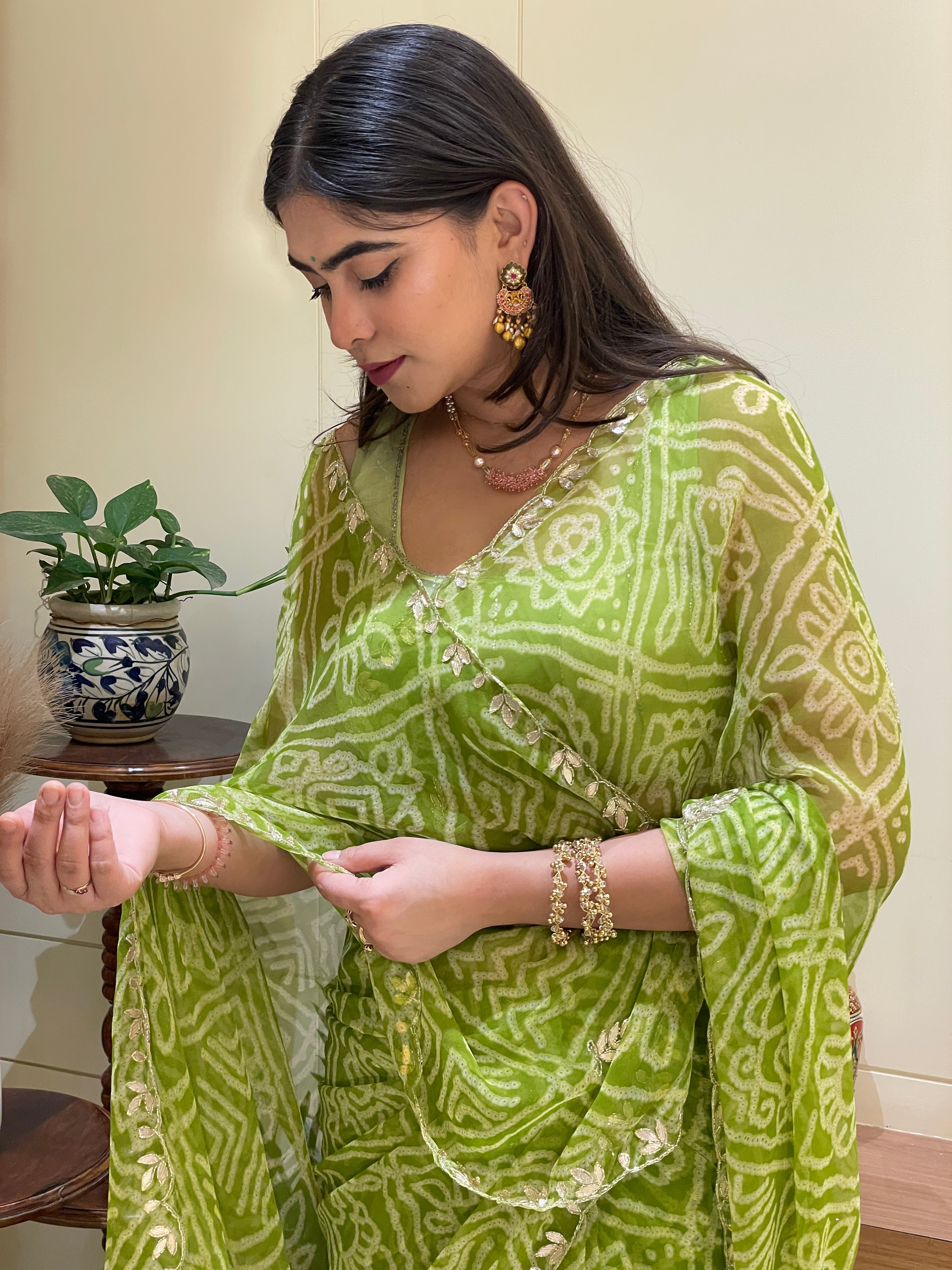 Krisha Georgette Bandhani Saree