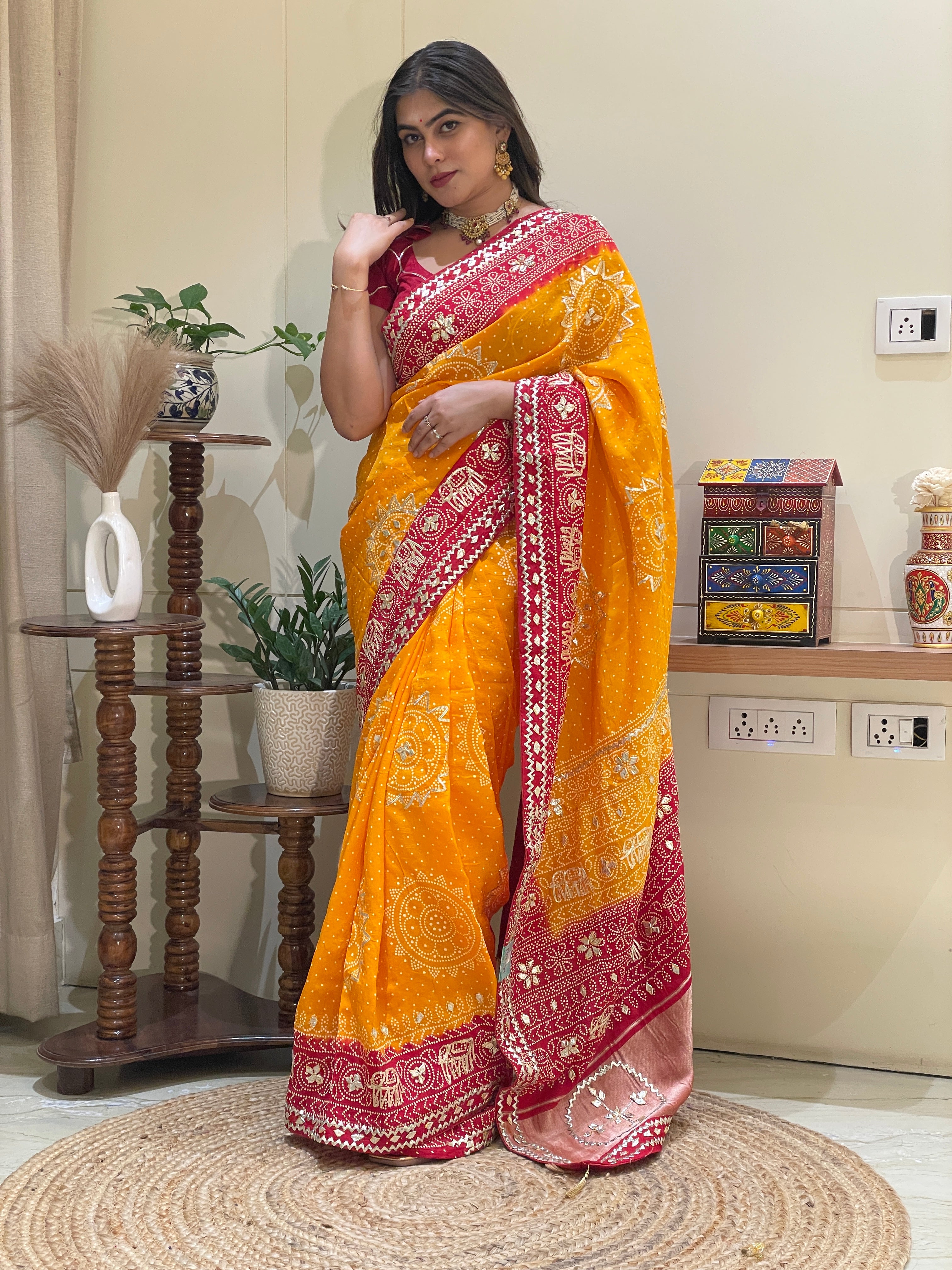 Rangriti Silk Bandhani Saree