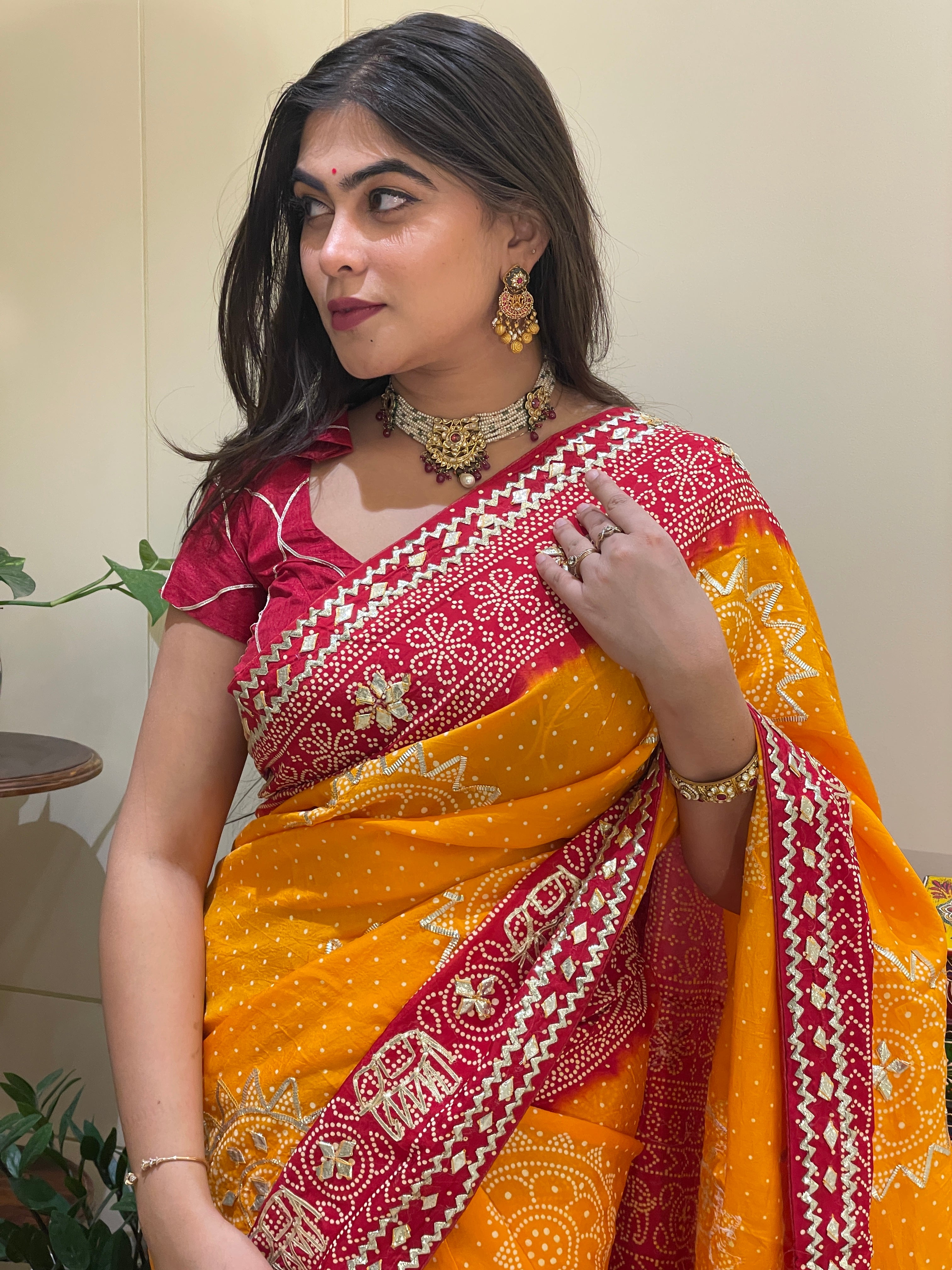 Rangriti Silk Bandhani Saree