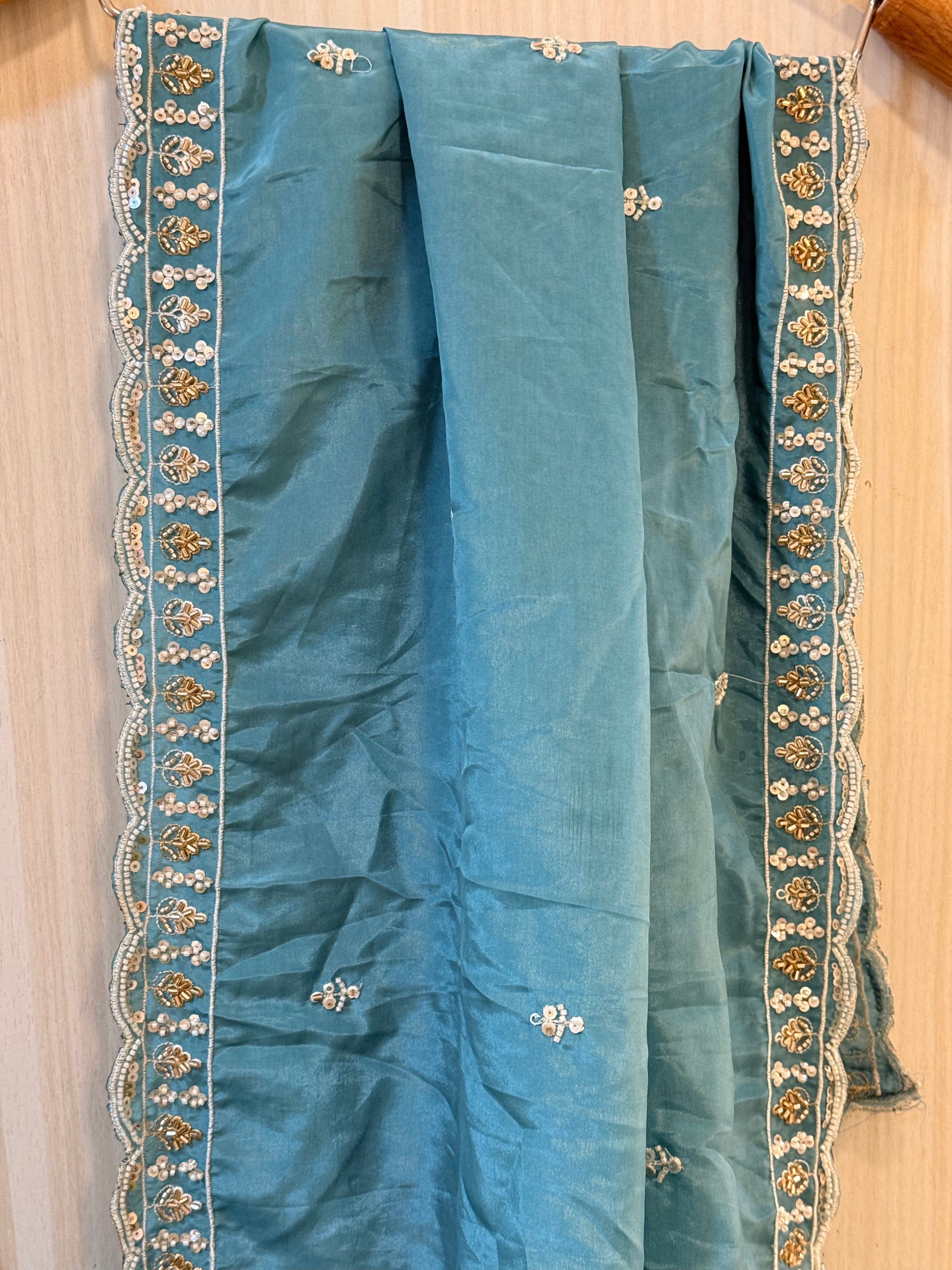 Riya Blue Ombre Tissue Silk Lehenga