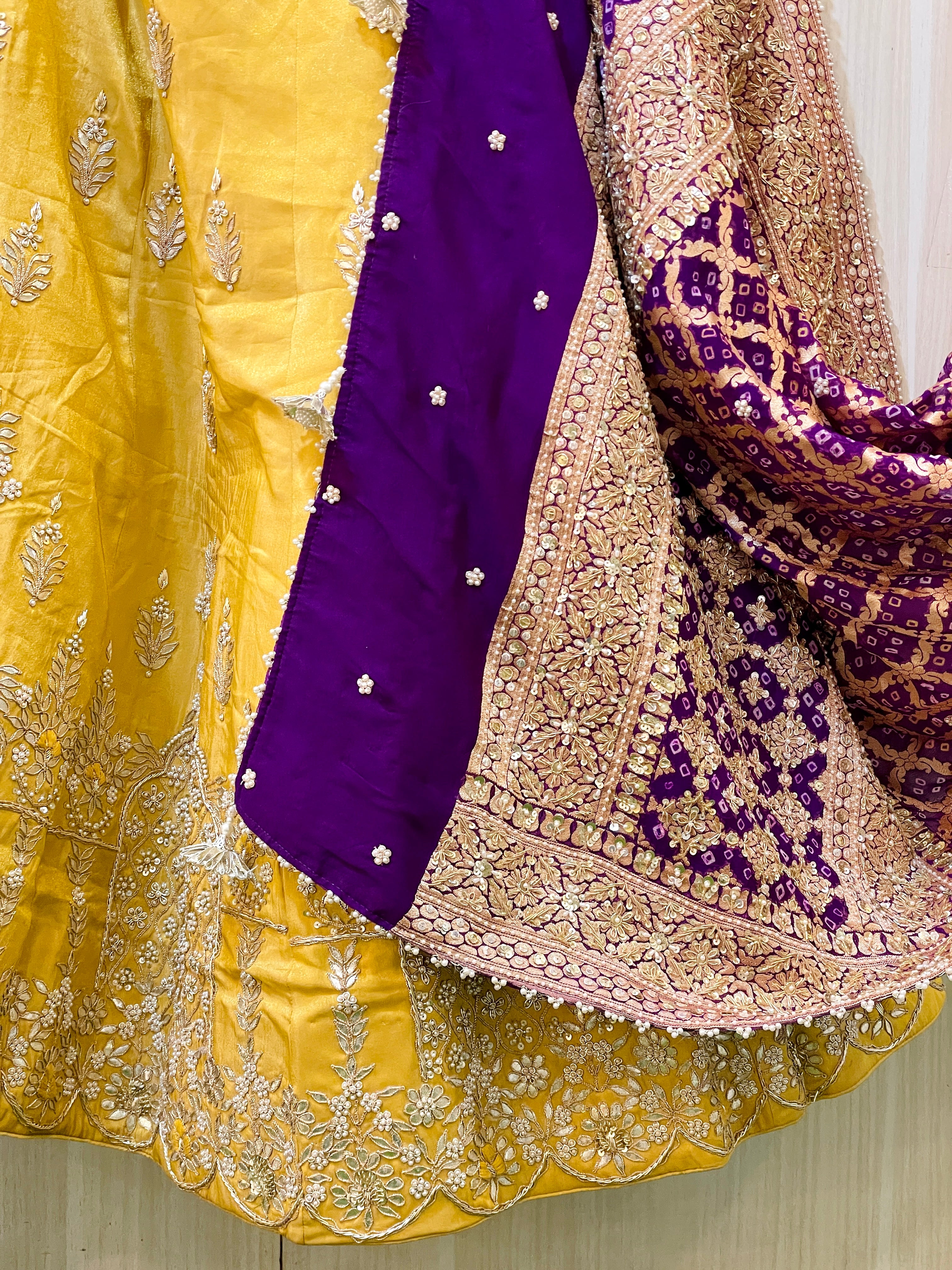 Vasundhara Yellow Tissue Lehenga