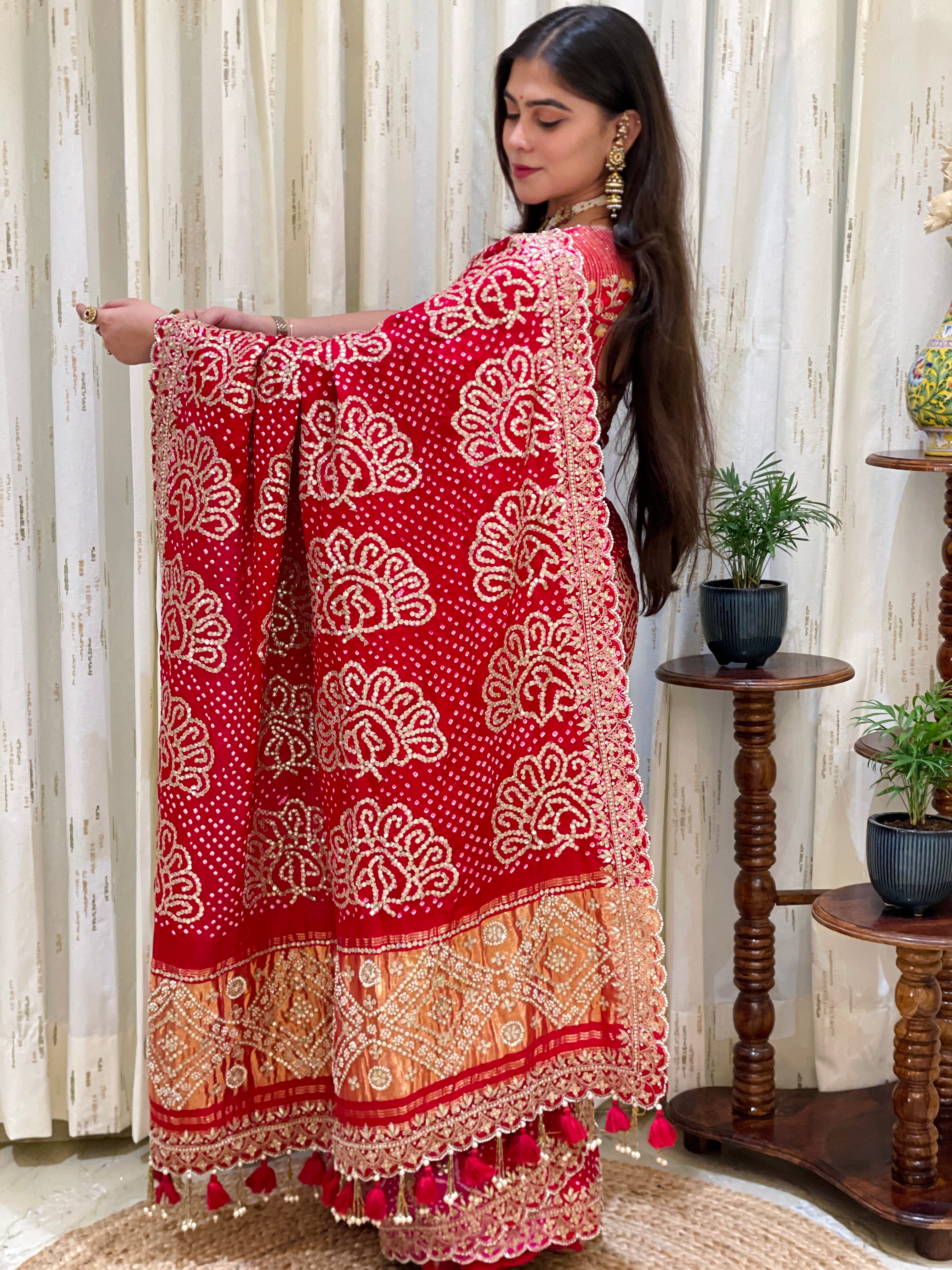 Stuti Gajji Silk Bandhani Saree