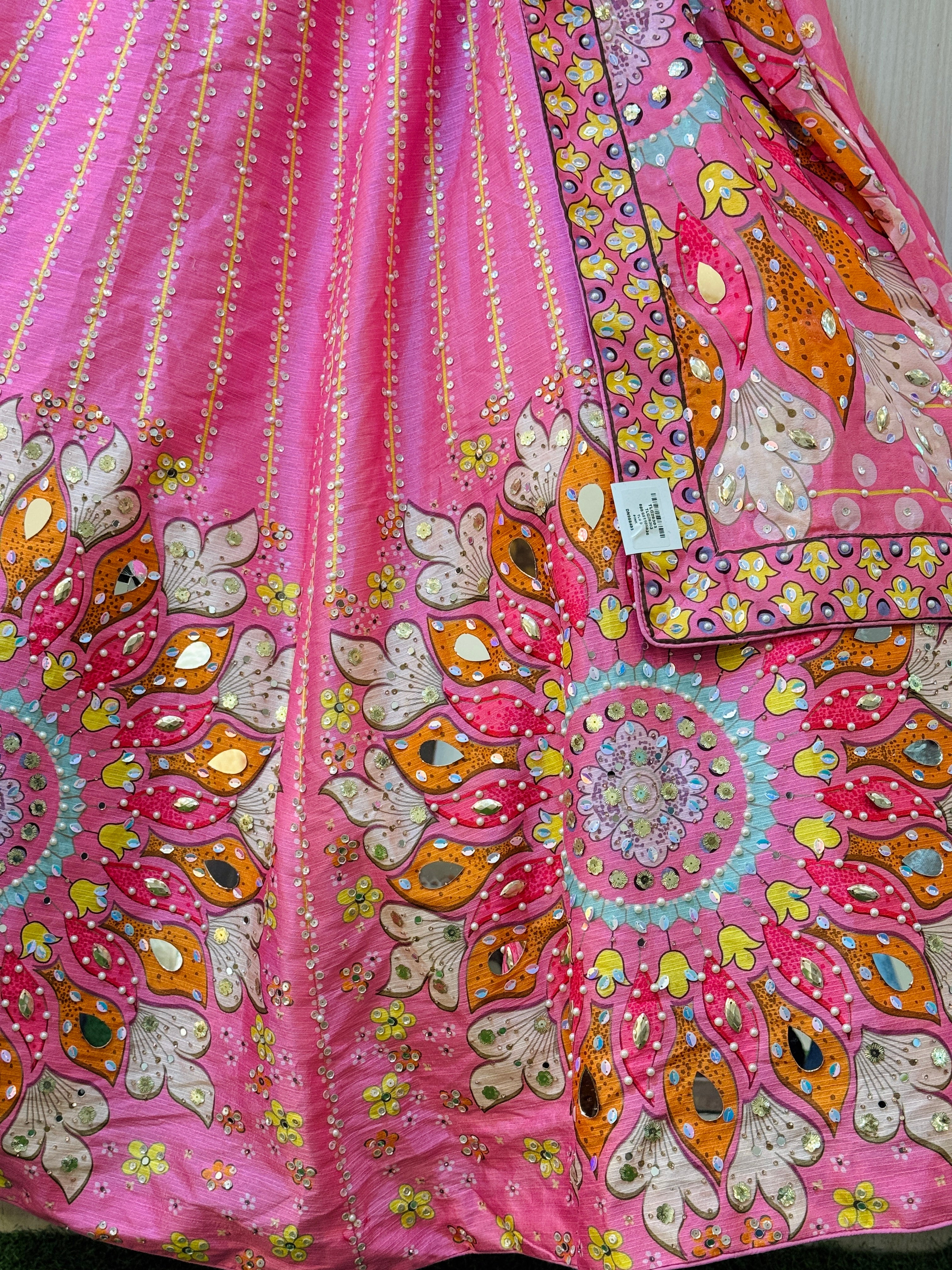 Aashna Pink Mirror Work Lehenga