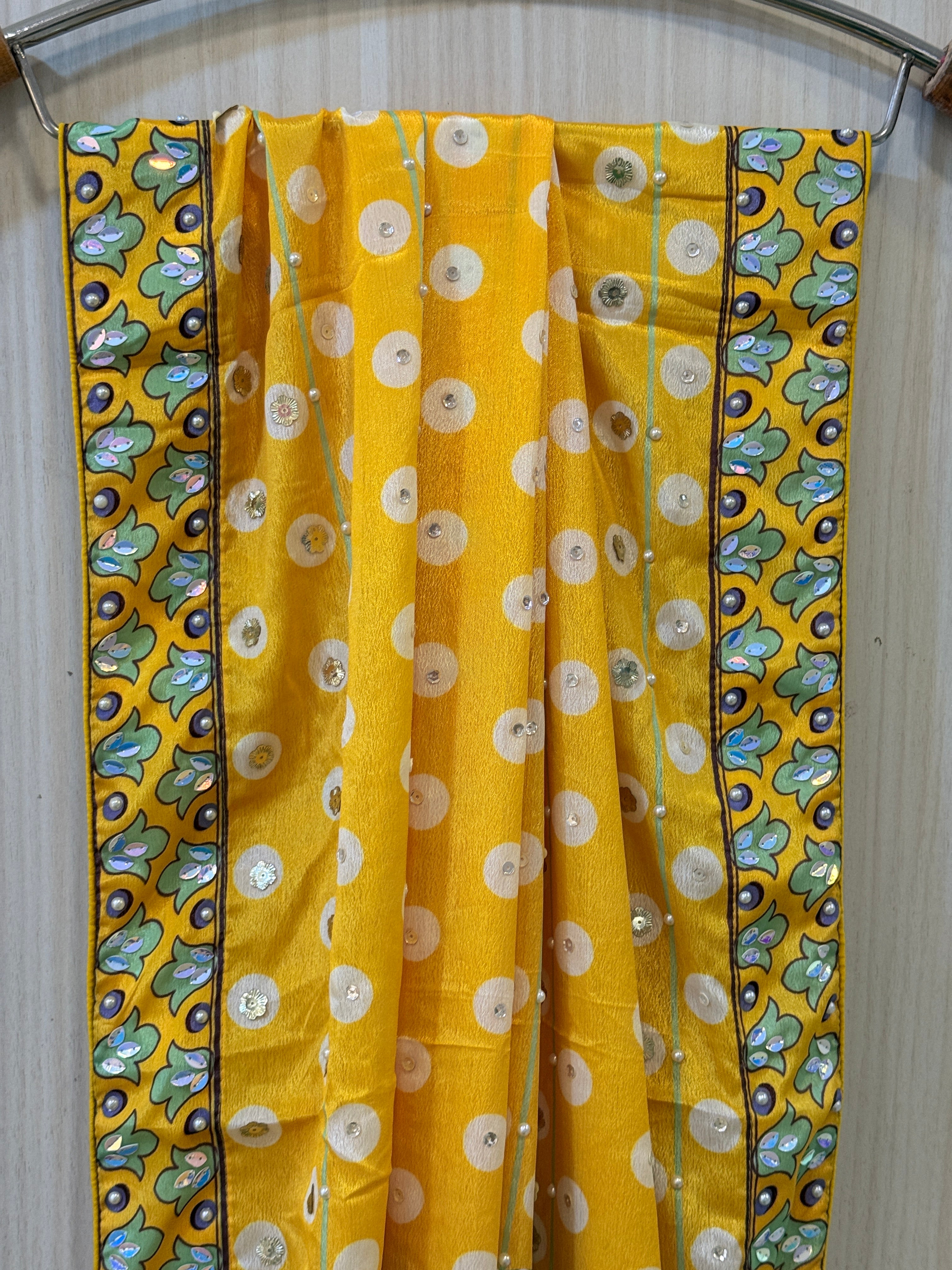Elara Yellow Mirror Work Lehenga