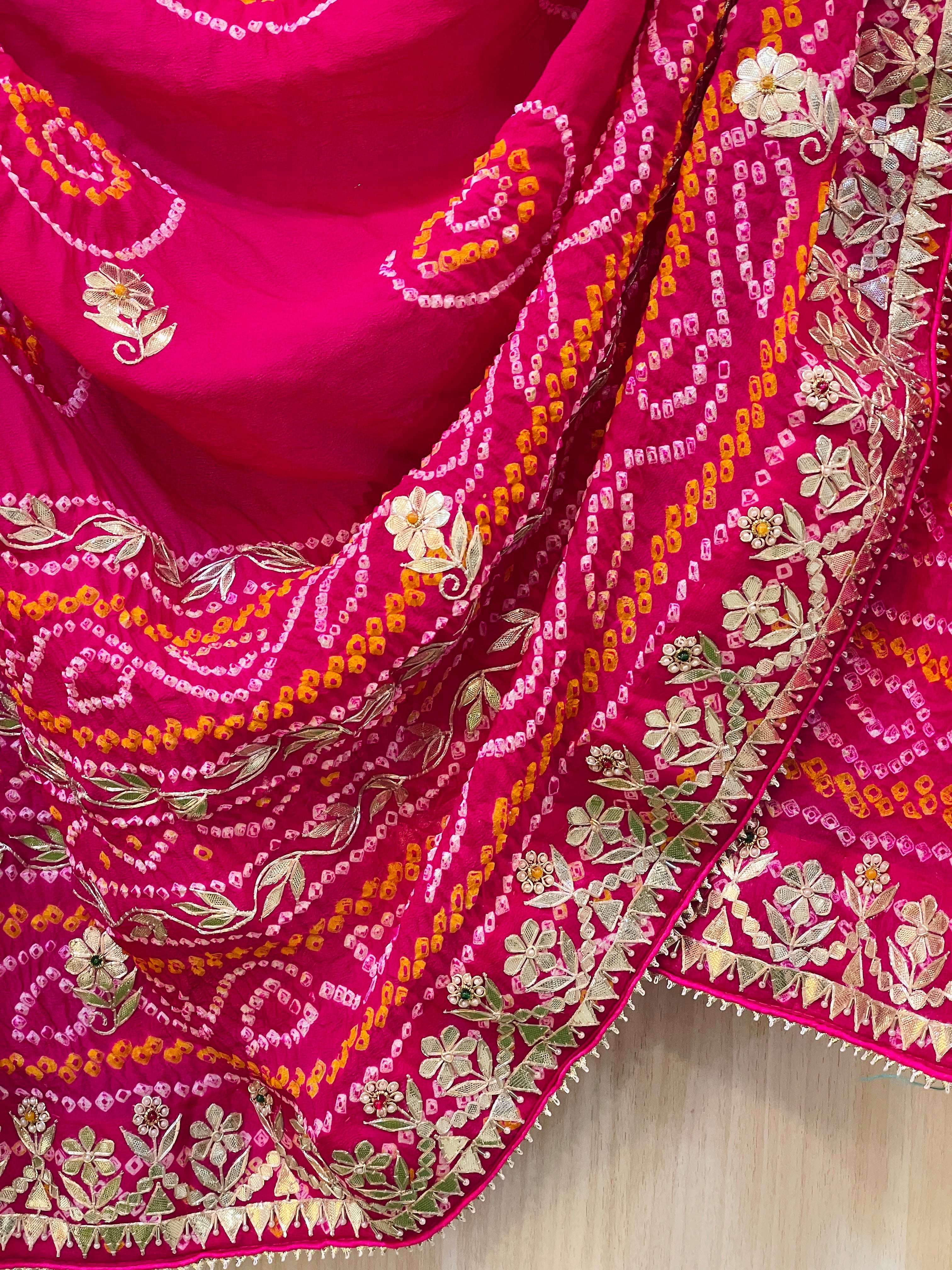 Misha Georgette Bandhani Saree