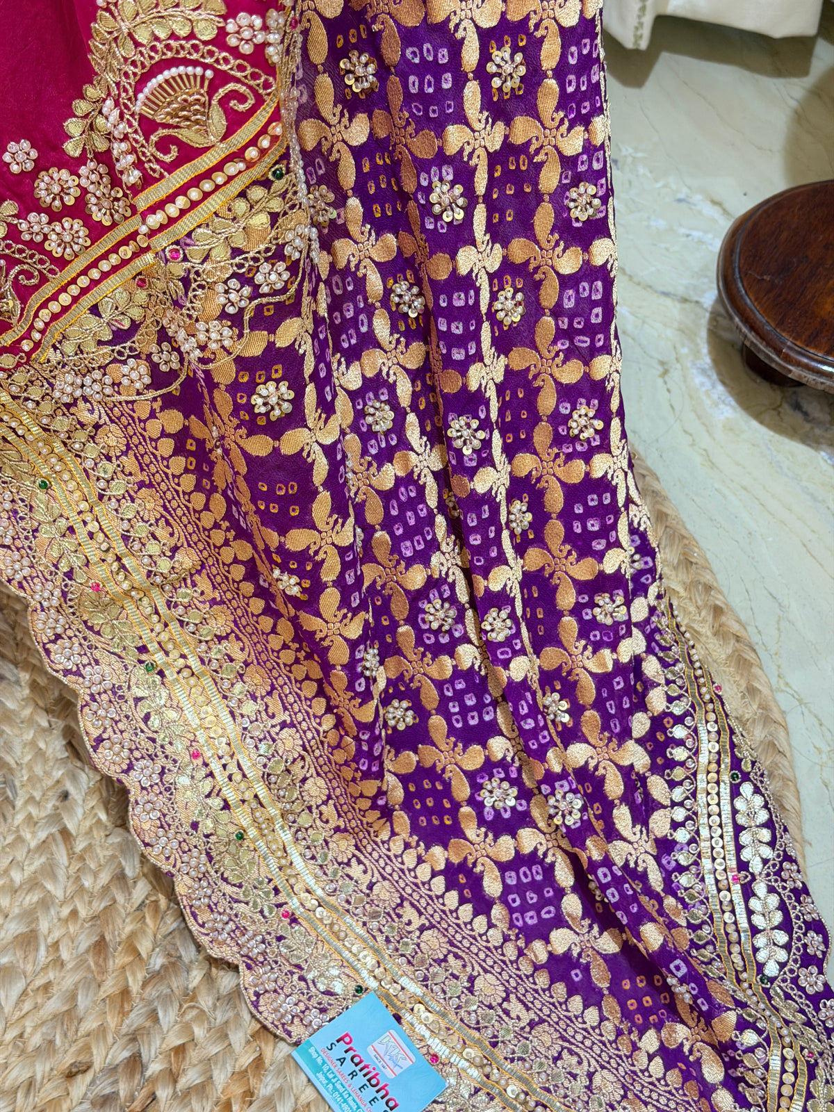 Garba Gulnaar Handloom Bandhani Saree