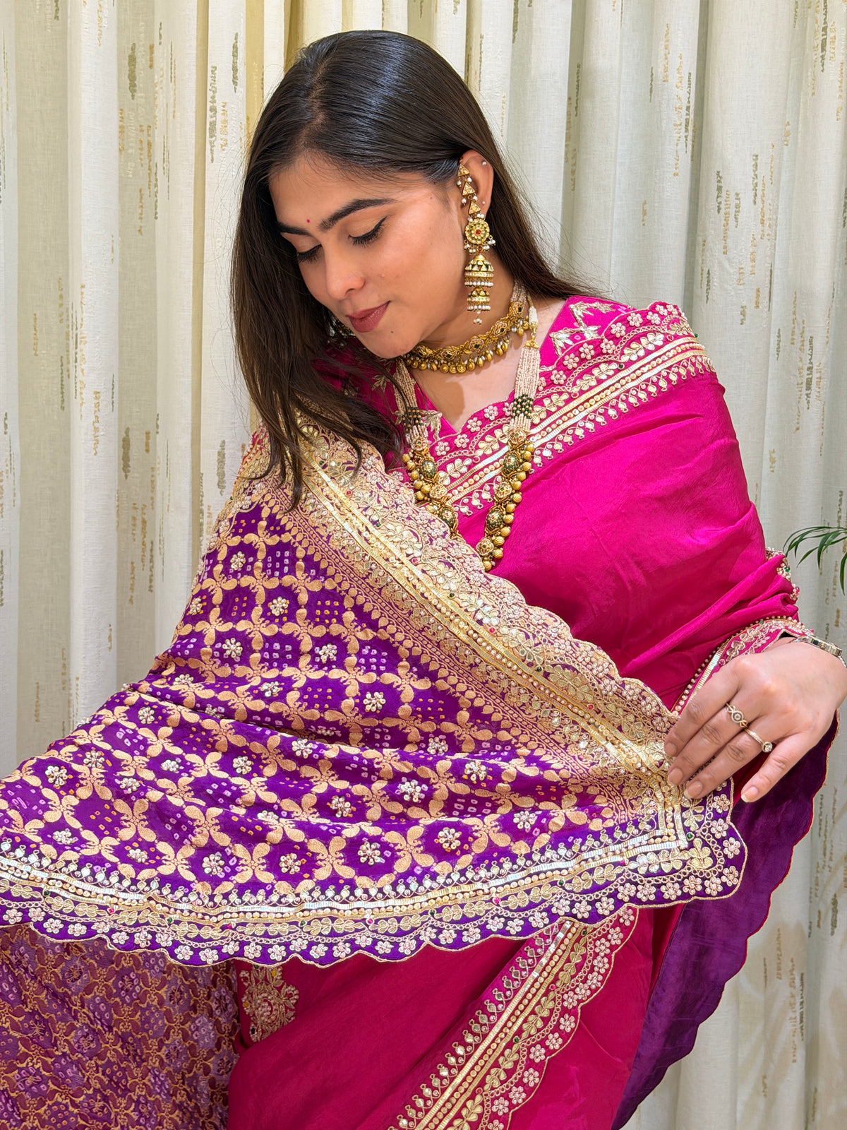 Garba Gulnaar Handloom Bandhani Saree
