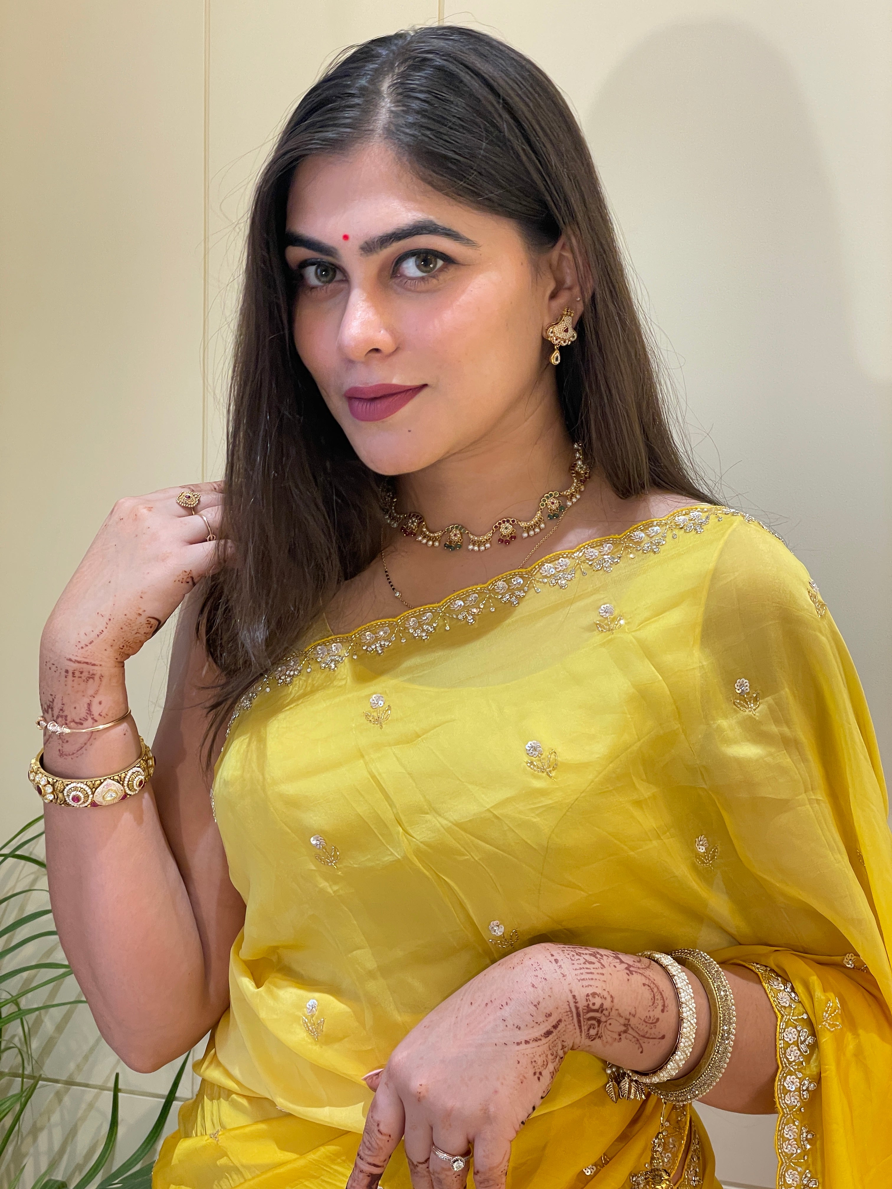 Kalpana Yellow Silk Saree