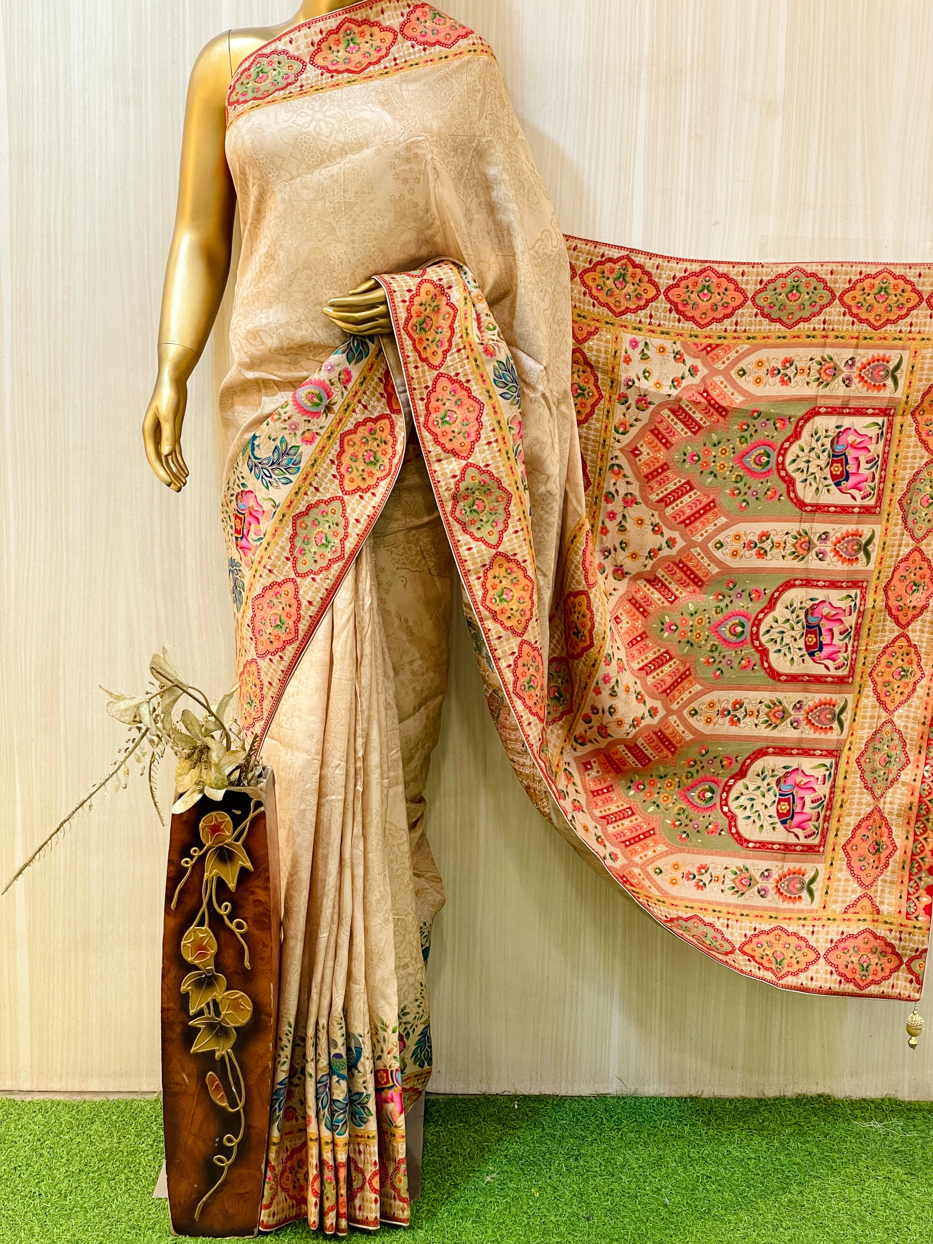 Bhagyashree Koral Silk Saree