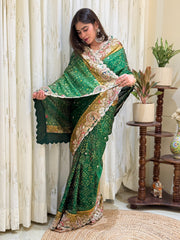 Pratishta Green Patola Silk Saree