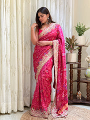 Nimisha Pink Patola Silk Saree
