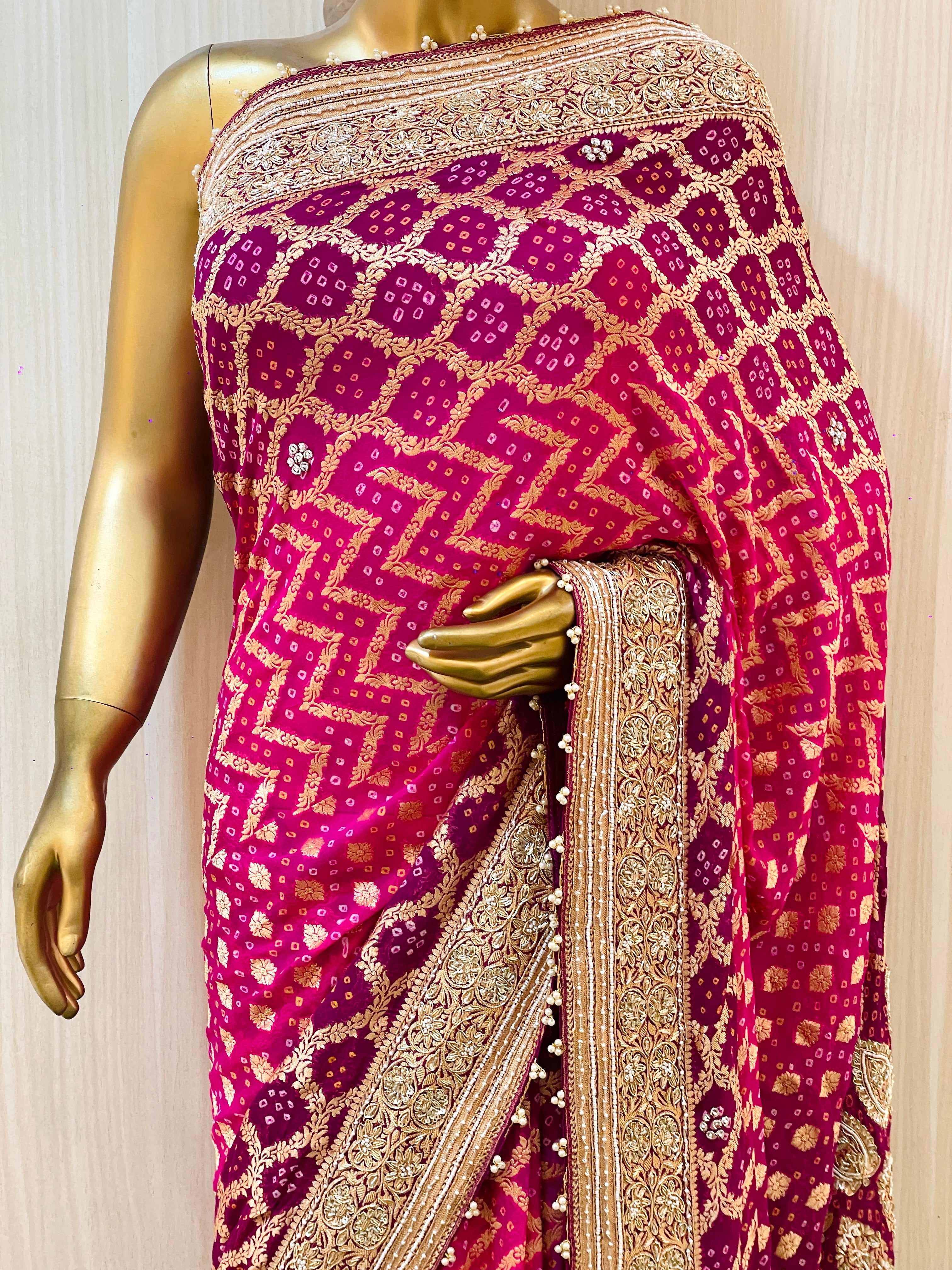 Anisha Pure Khadi Geogette Multicolour saree