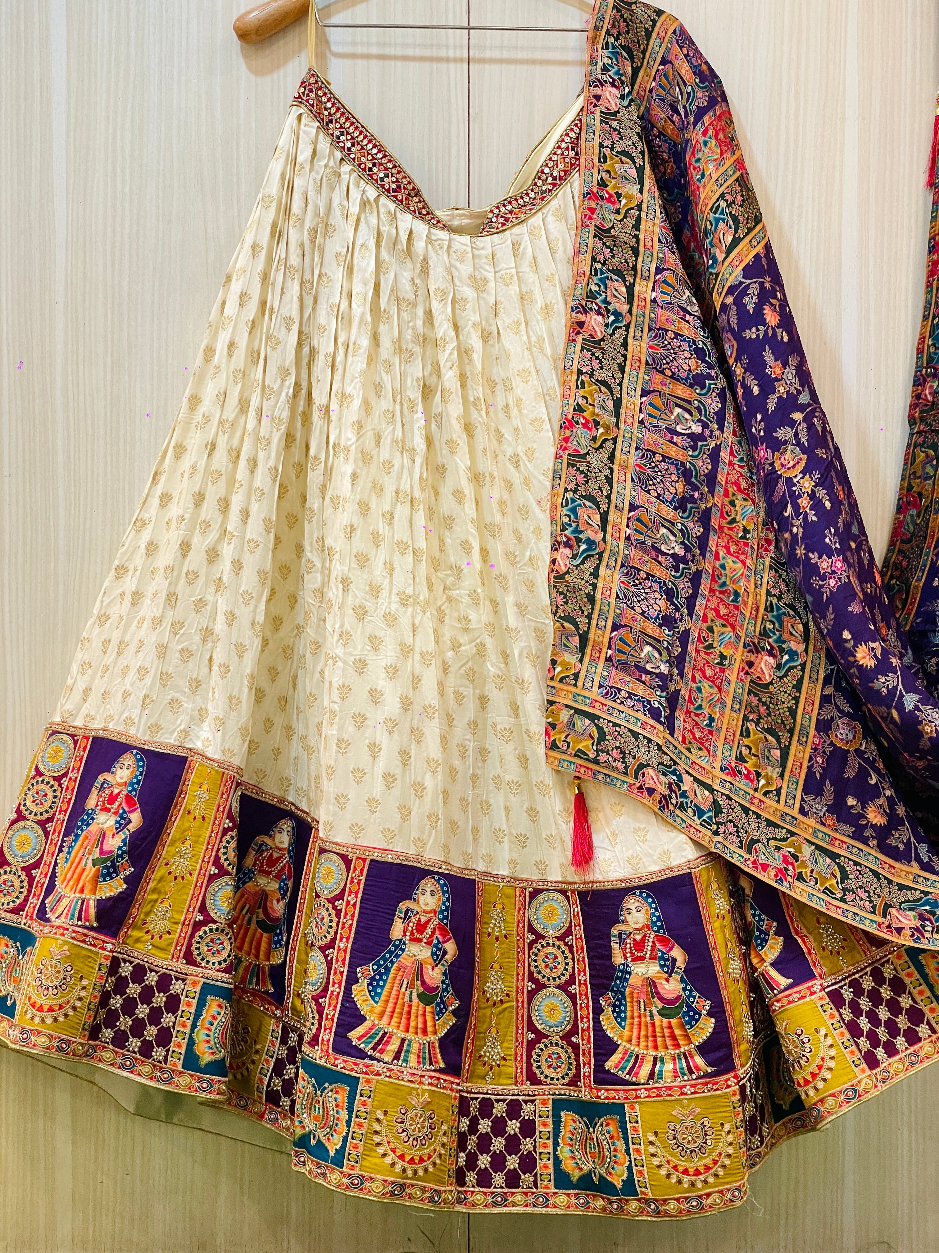 Kalamkari Purple Banarasi Elegance Lehenga Set