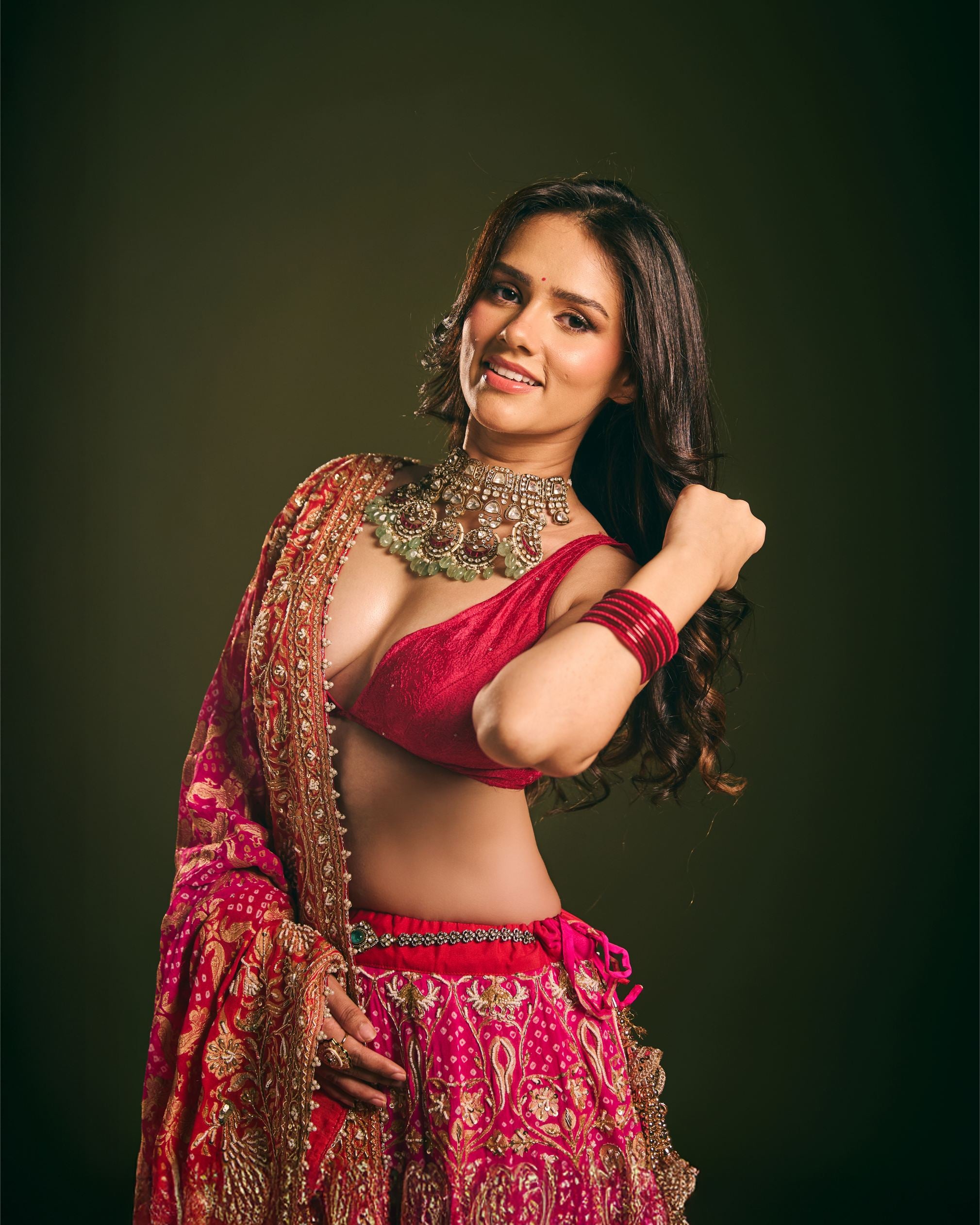 Noor Mahal Multicolor Dupatta Lehenga