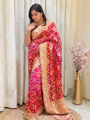 Ishani Royal Meenakari Bandhani Designer Saree