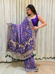 Mishti Bridal Kadva Zari Meenakari Bandhani Saree