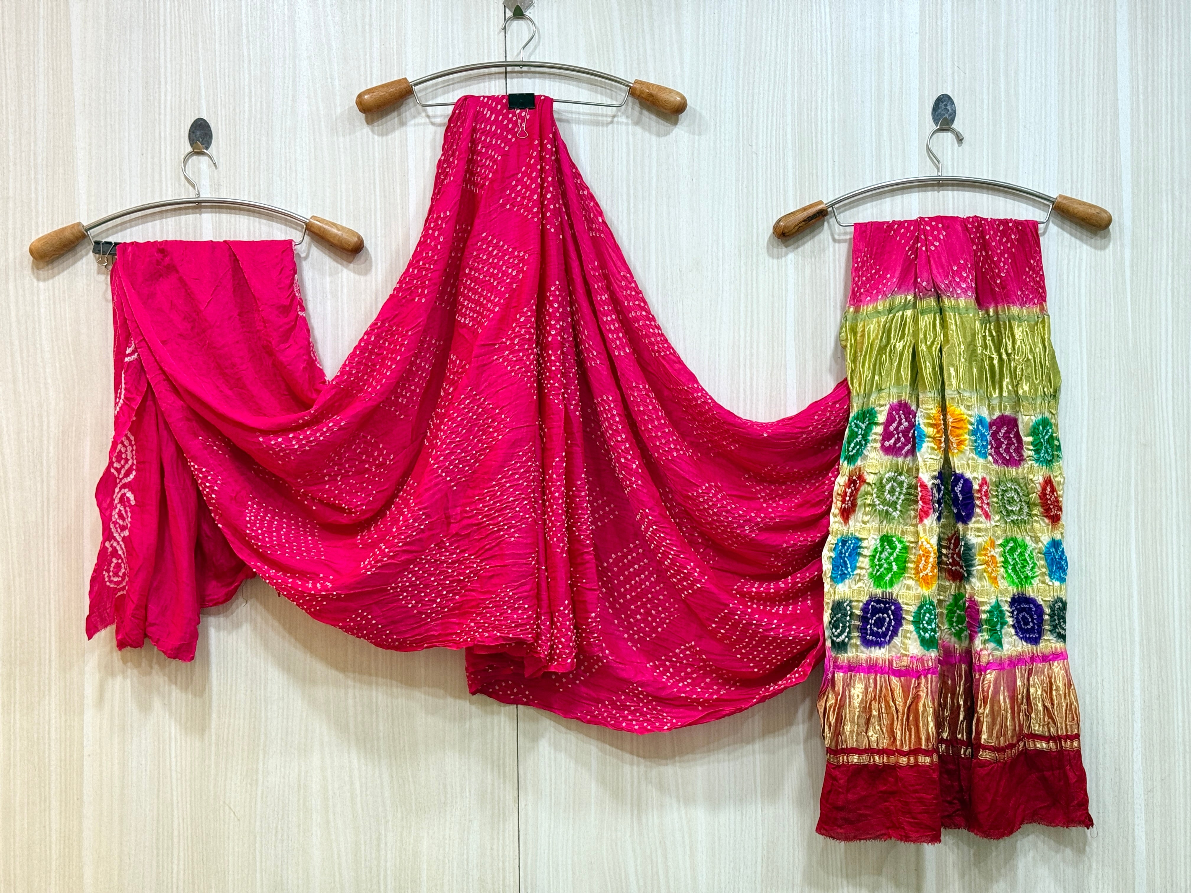 Myra Rani Pink Zankar Bandhani Pure Gaji Silk Saree