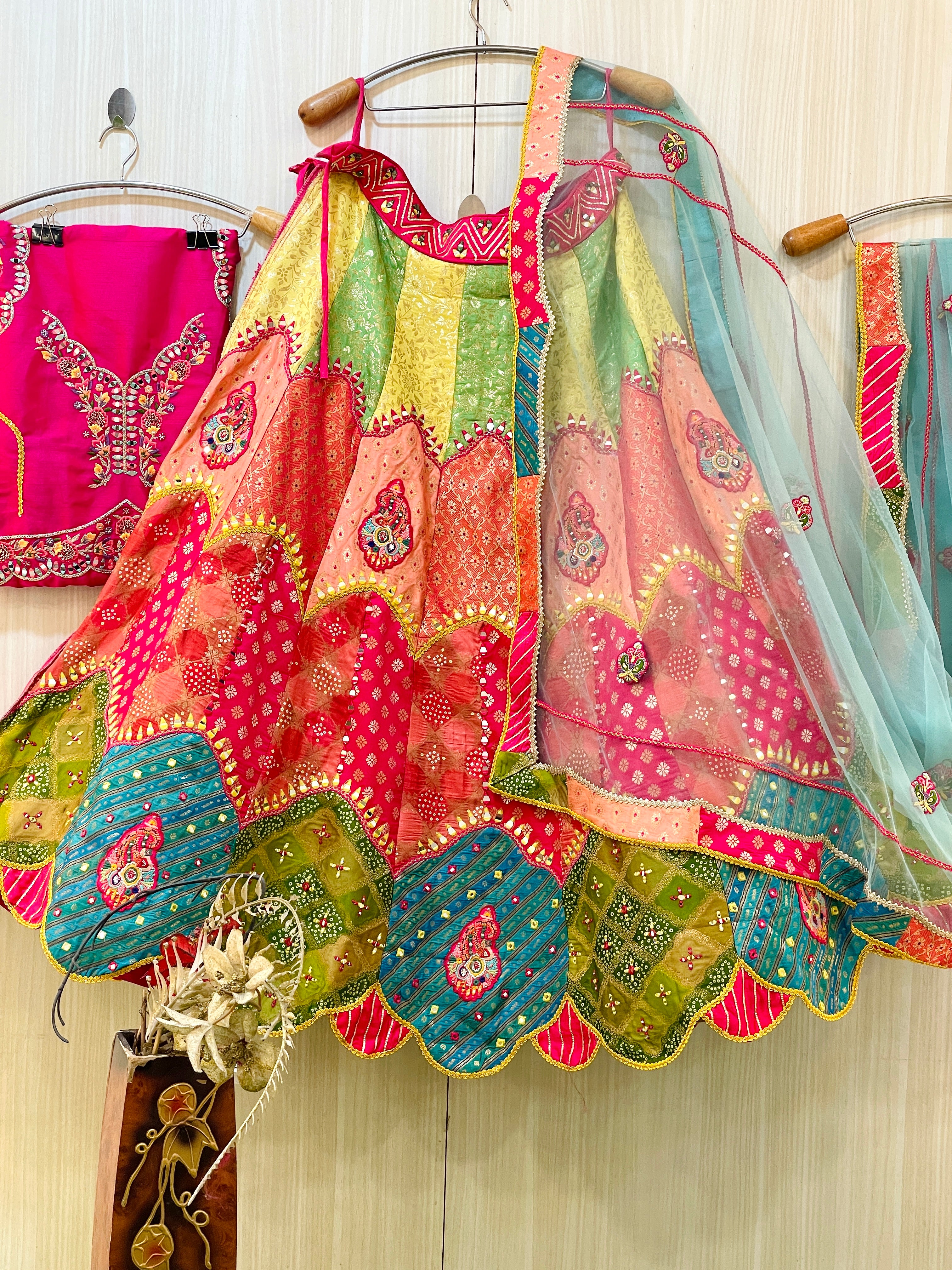 Peachy Banarasi Silk Lehenga