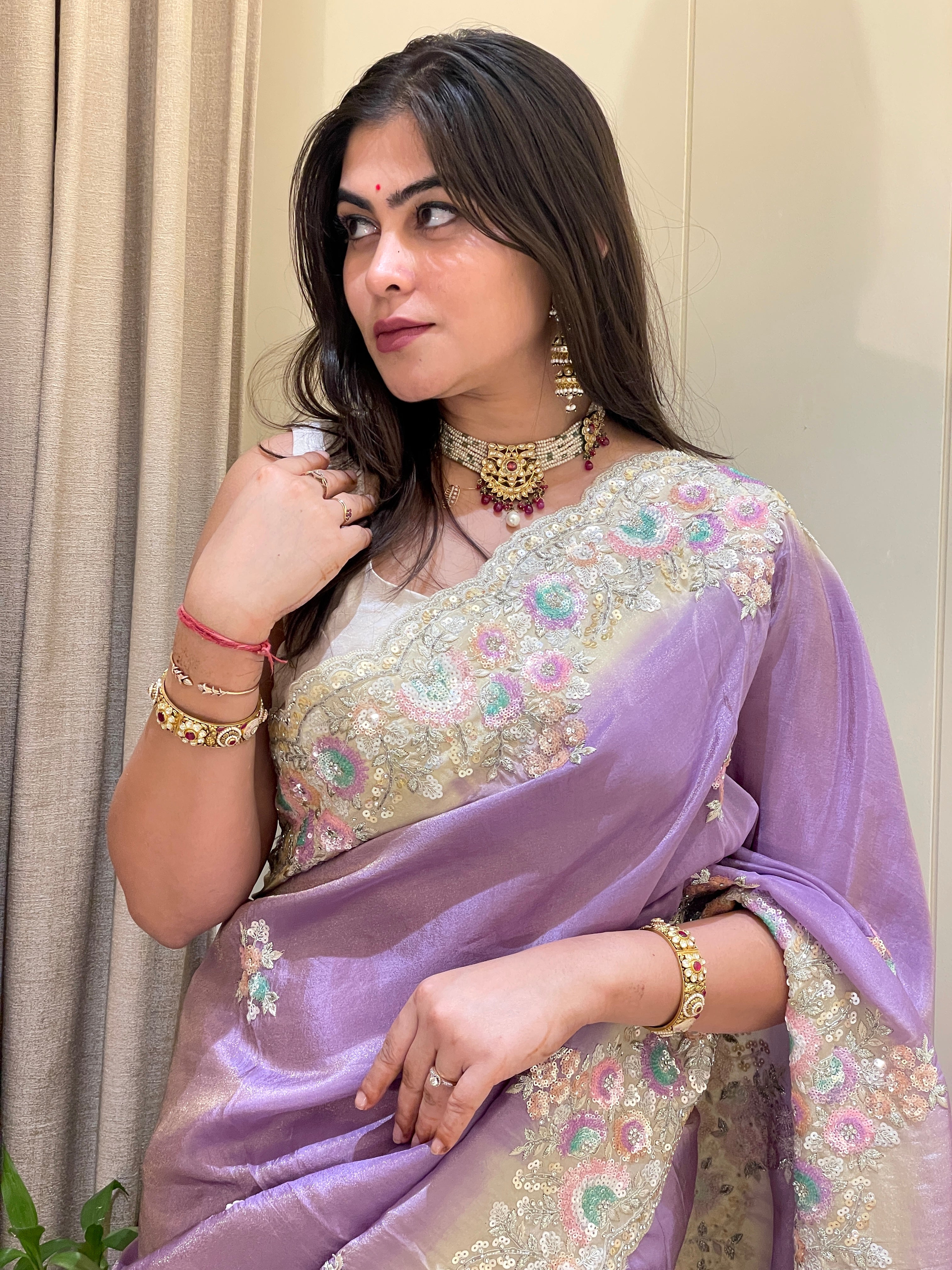 Kavya Purple Silk Saree