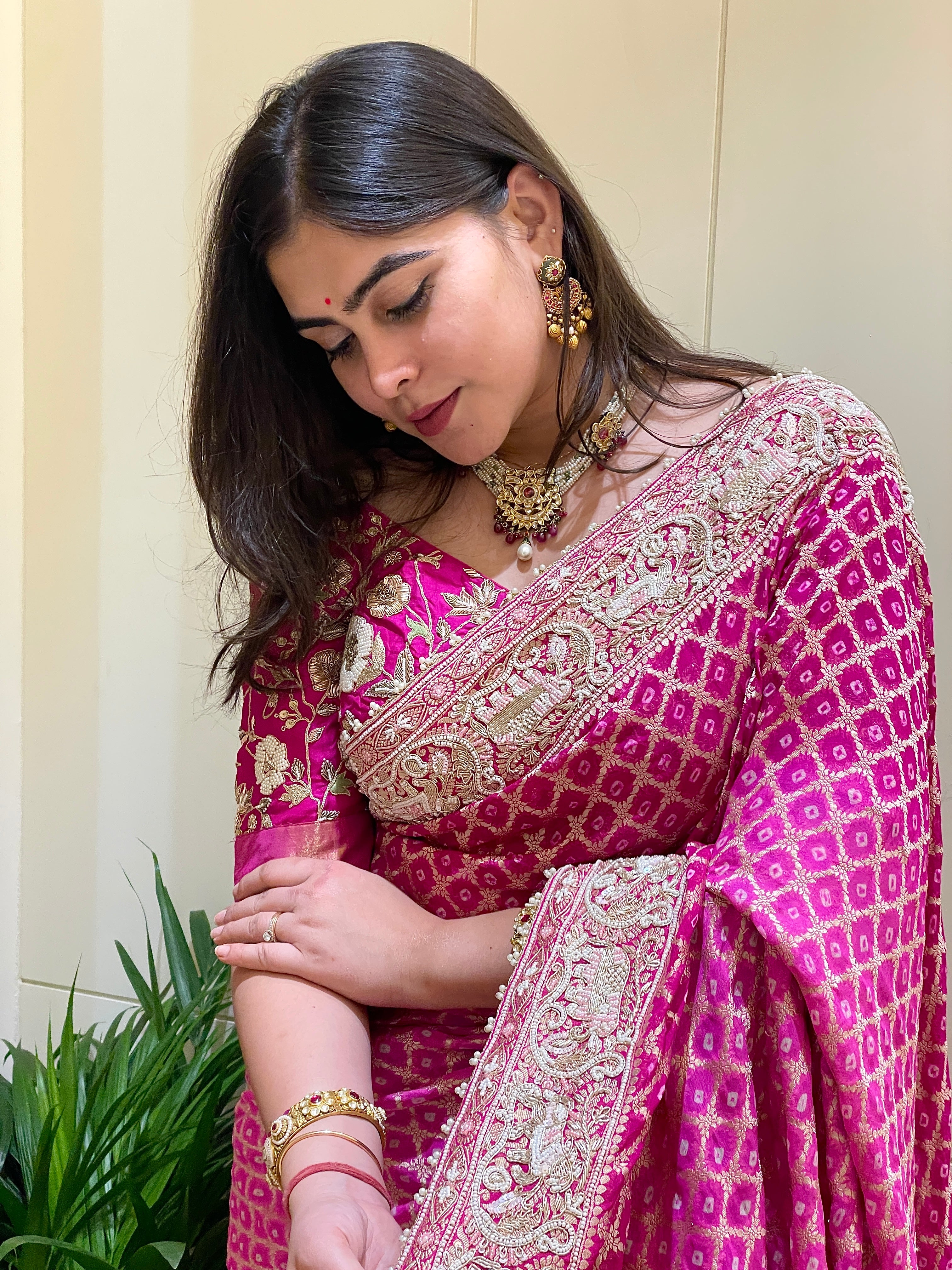 Vishakha Rani Bandhani Saree