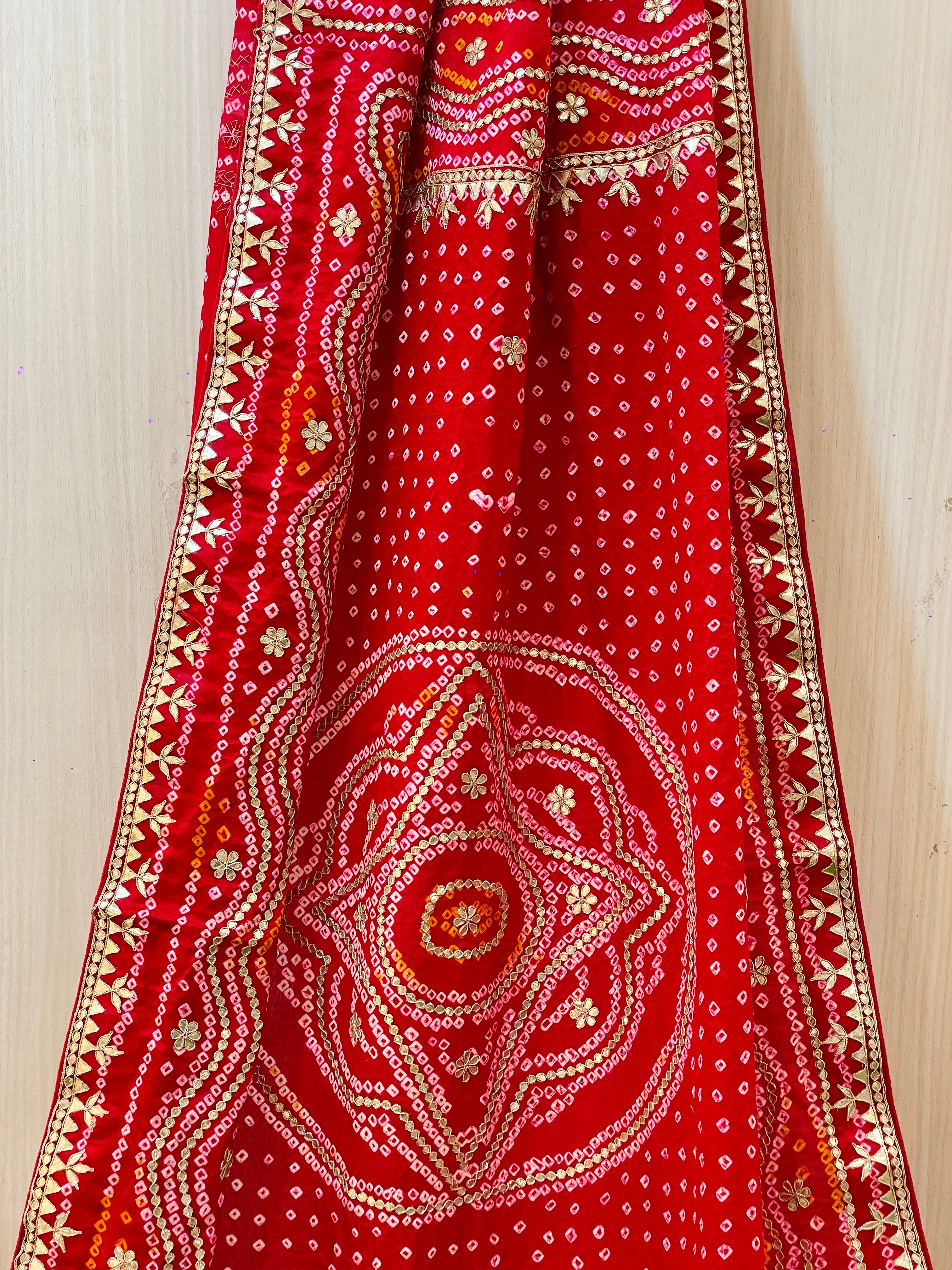 Preedu Pure Gajji Silk Red Dupatta