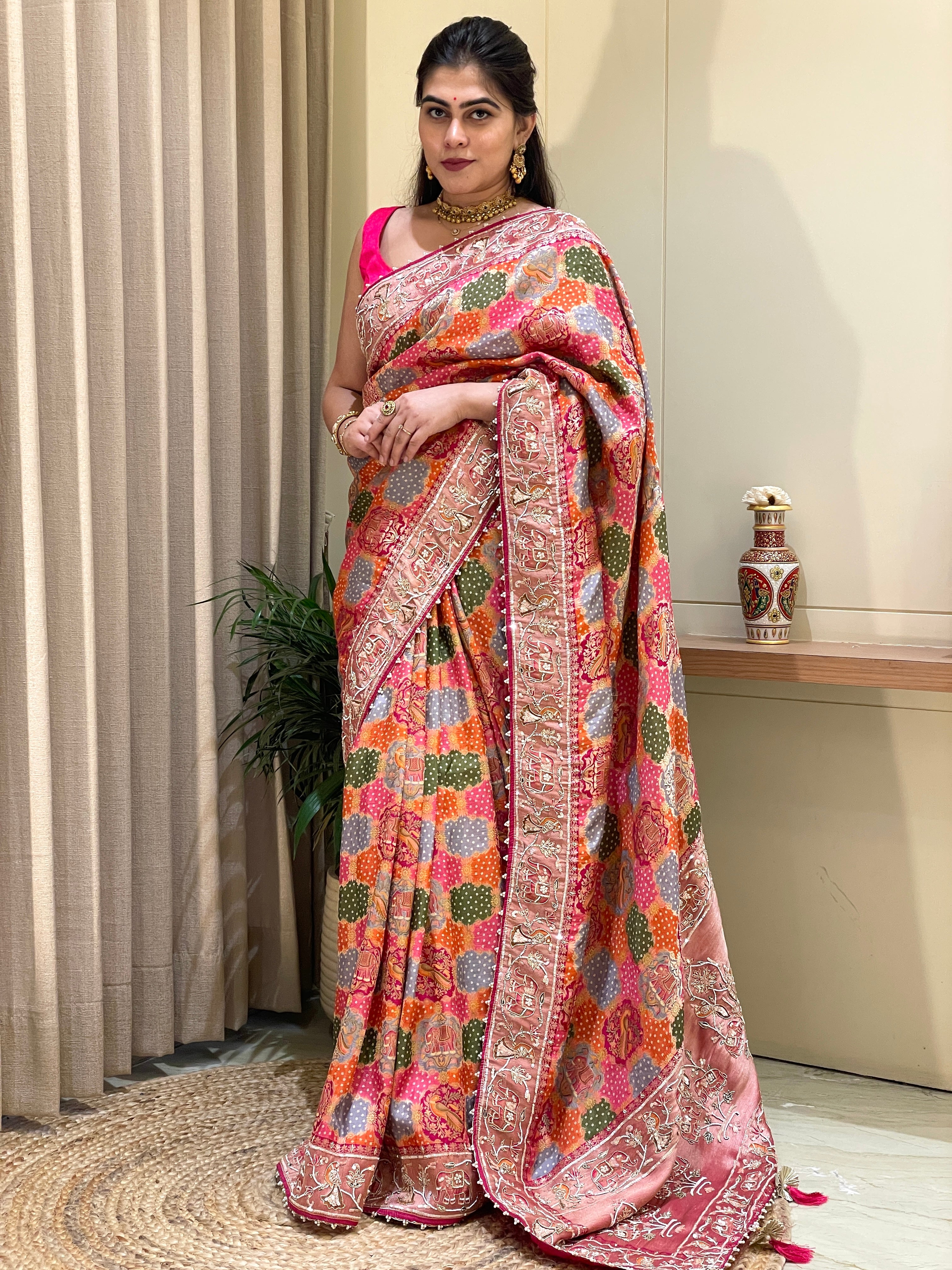 Anvika Banarasi Silk Multicolor saree