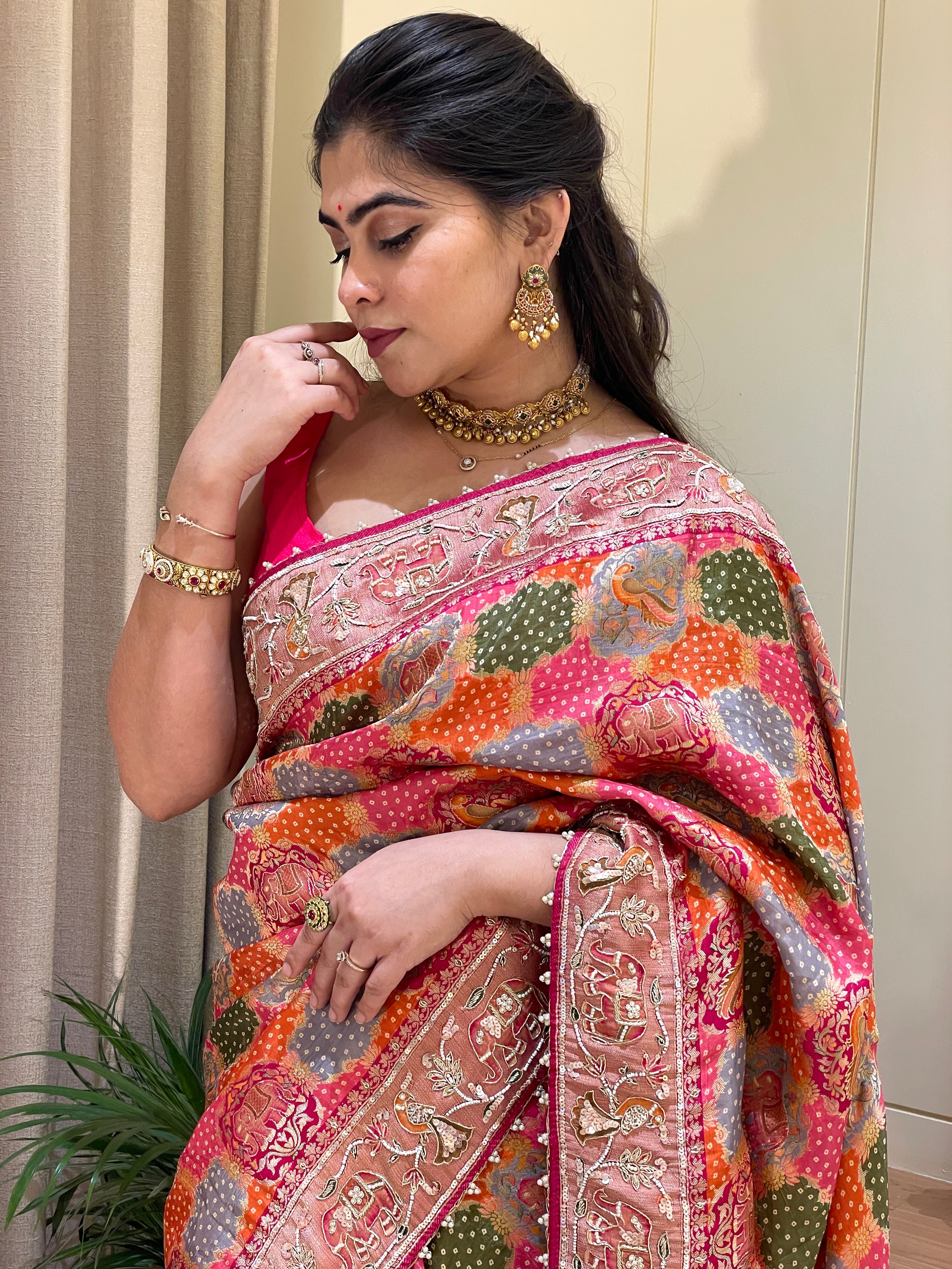 Anvika Banarasi Silk Multicolor saree