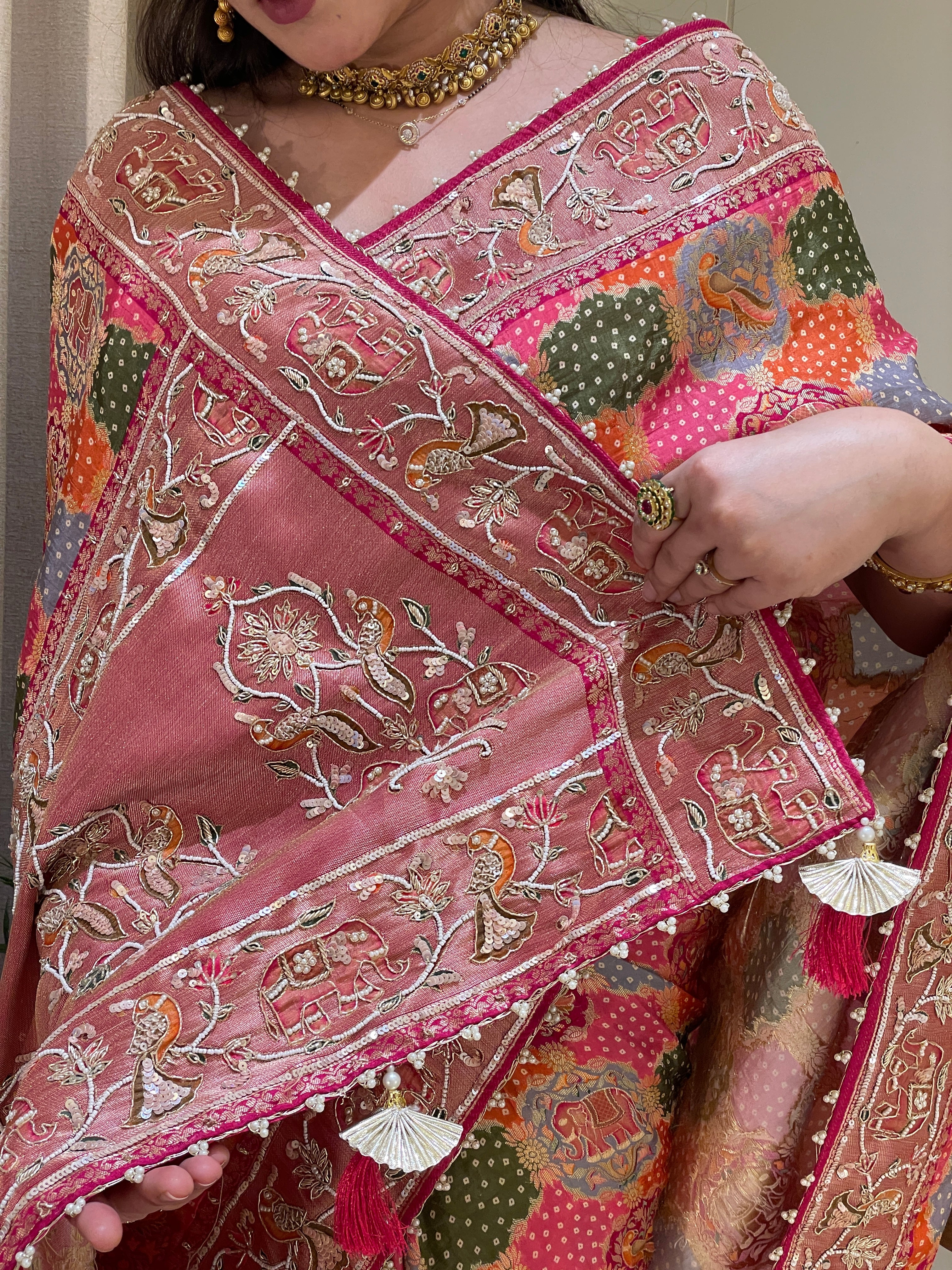 Anvika Banarasi Silk Multicolor saree