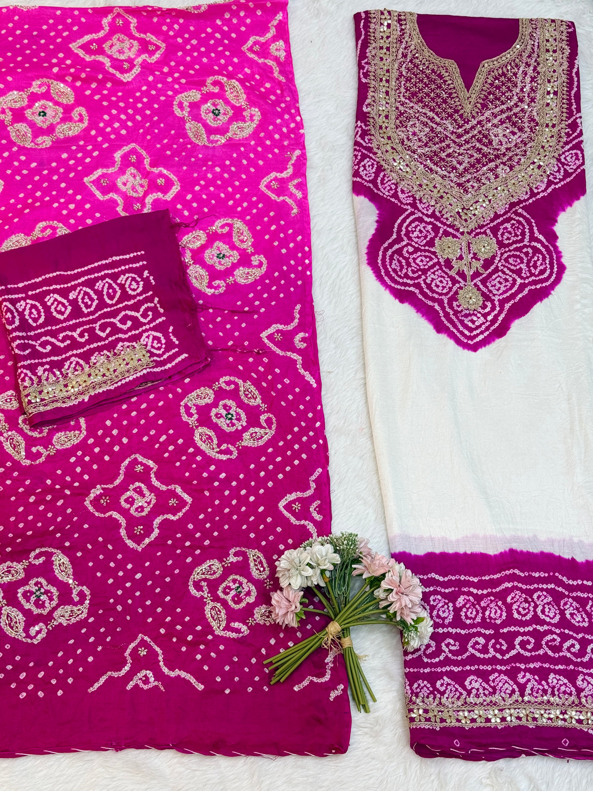Shanaya Pink Gajji Silk Unstitched Suit