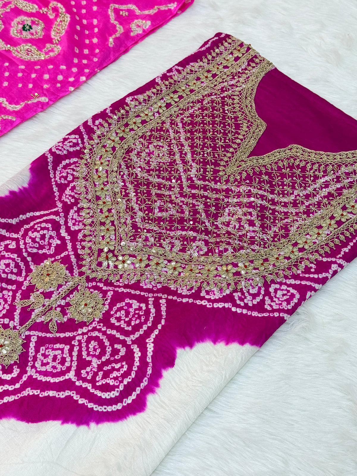 Shanaya Pink Gajji Silk Unstitched Suit