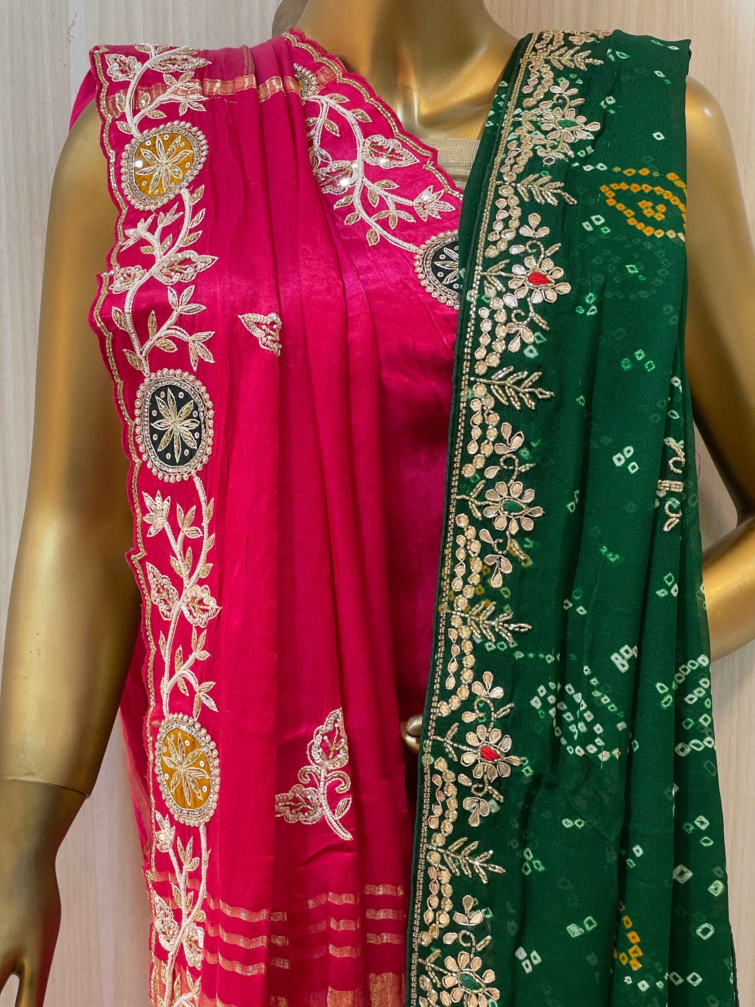 Madhu Pure Double Dupatta Gajji Silk Saree