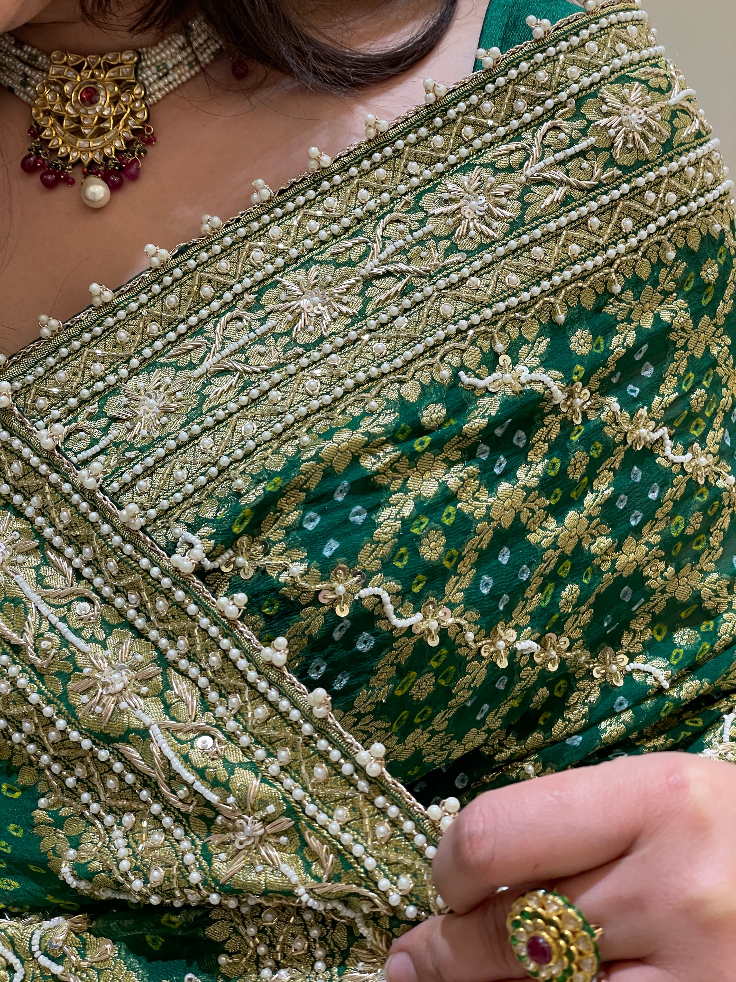 Naina Emerald Khadi Georgette Saree