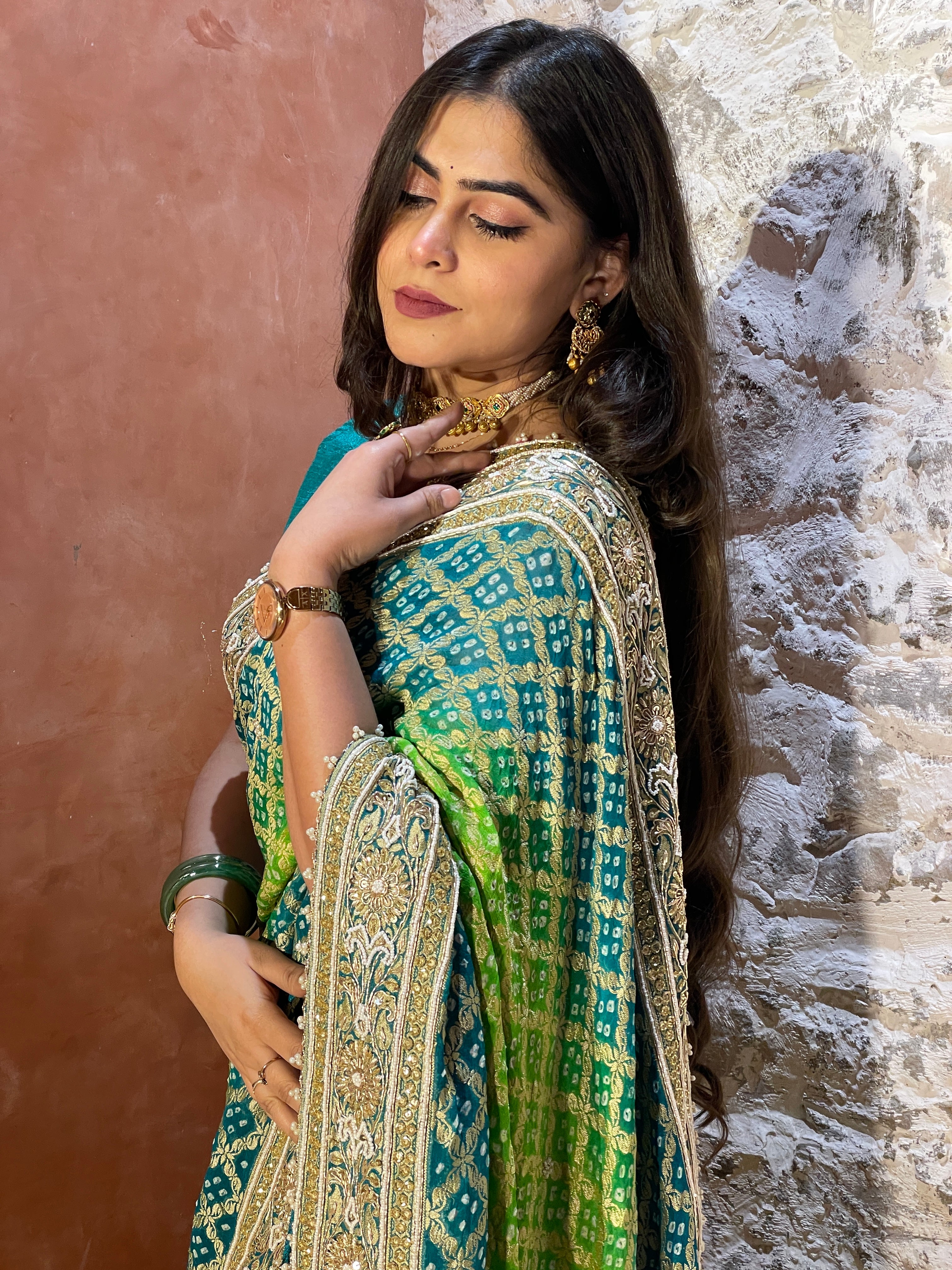 Rangbai Khadi Georgette