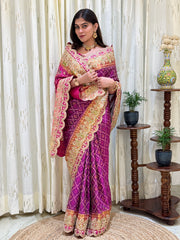 Advika Purple Patola Silk Saree