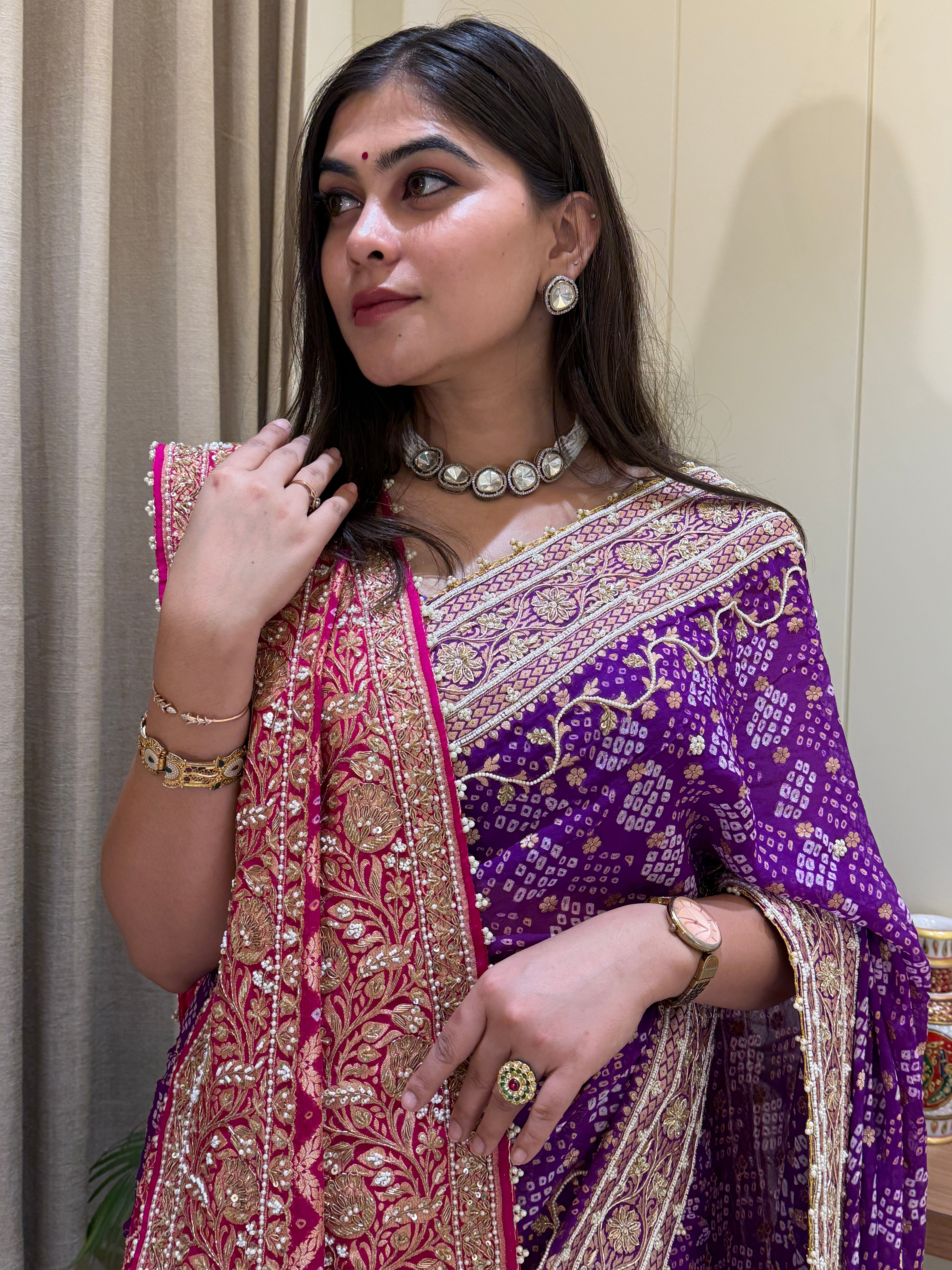 Ojasvi Bandhani Saree