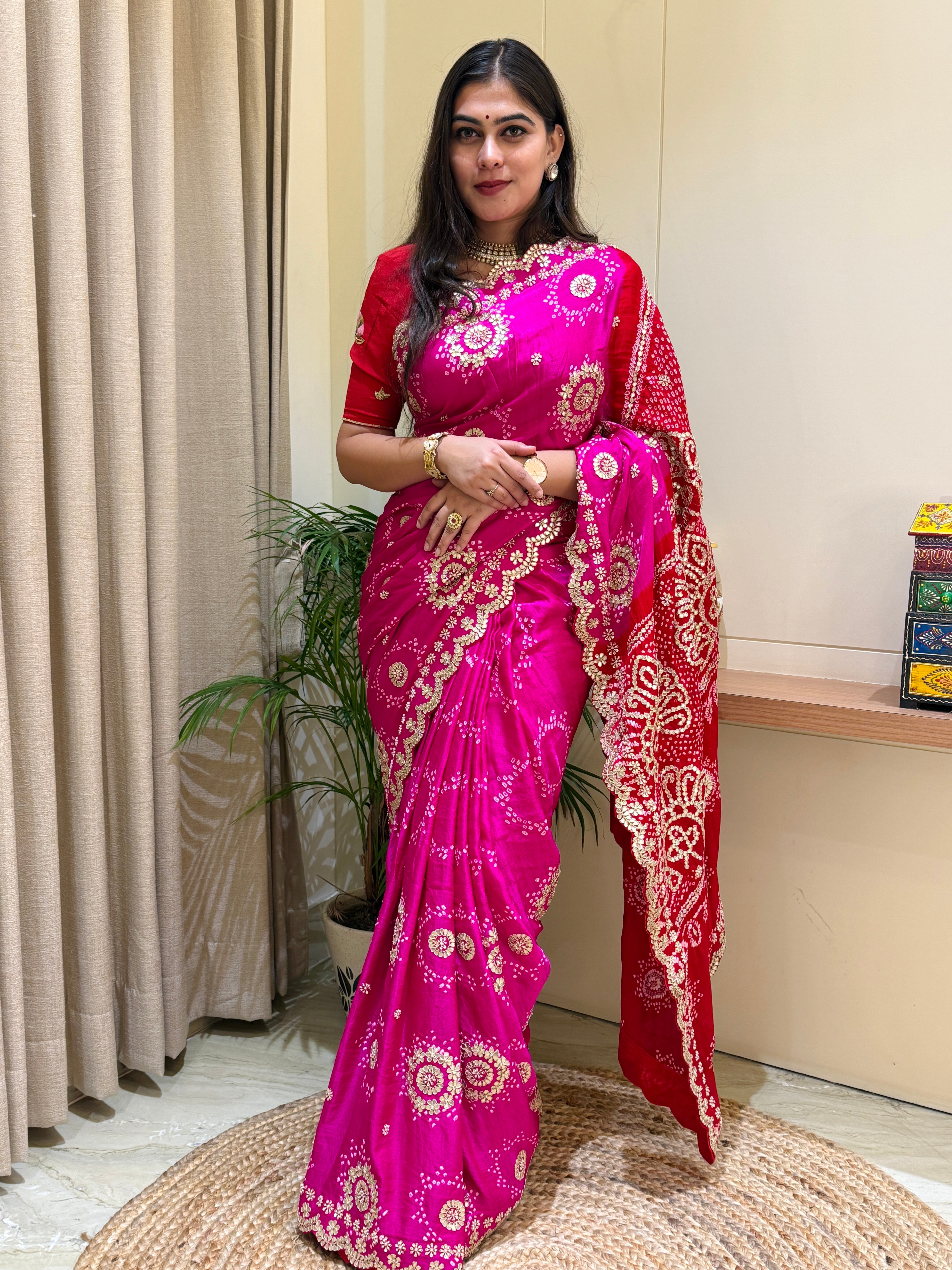 Shreya Silk Bandhani Saree