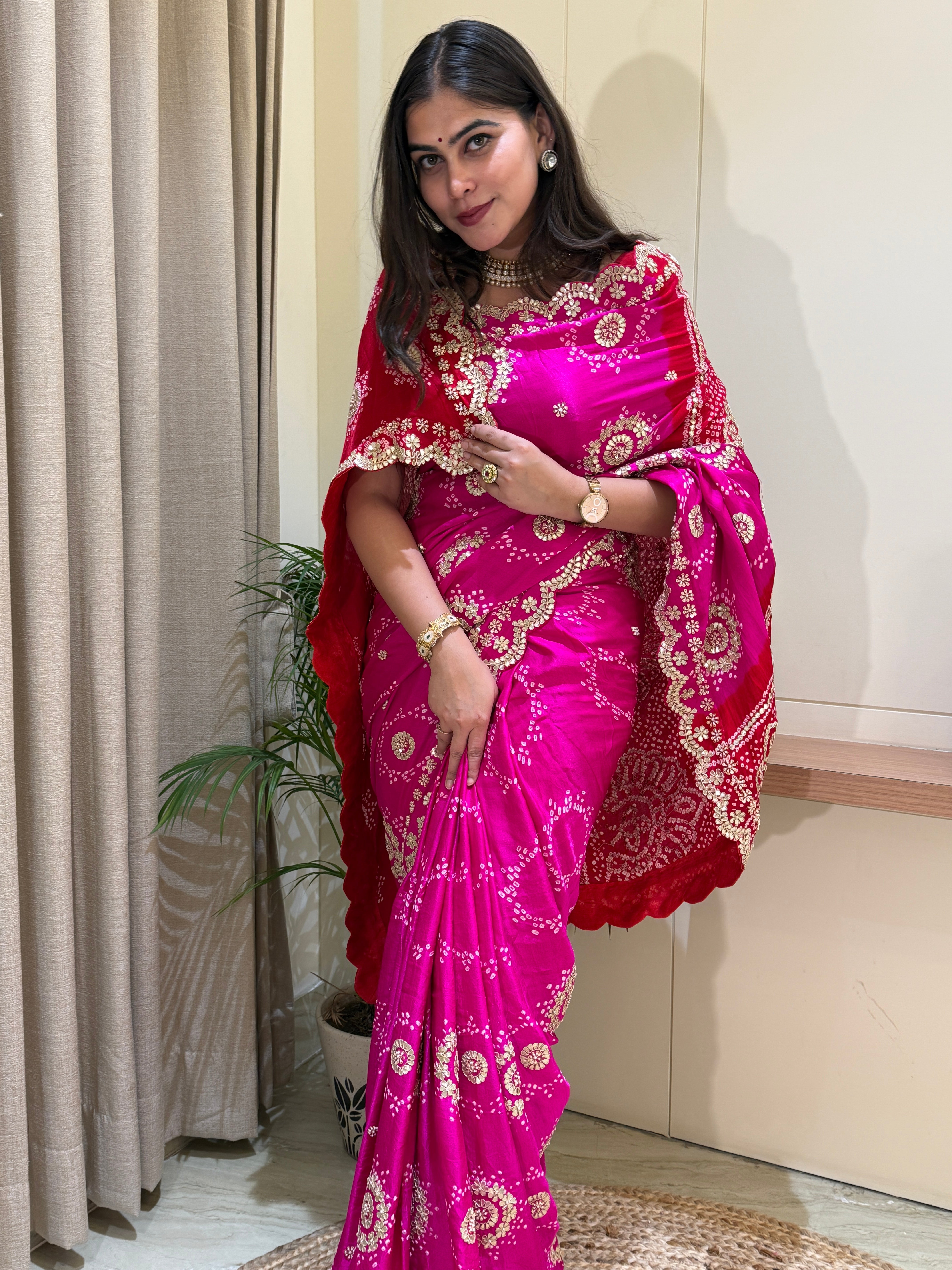 Shreya Silk Bandhani Saree