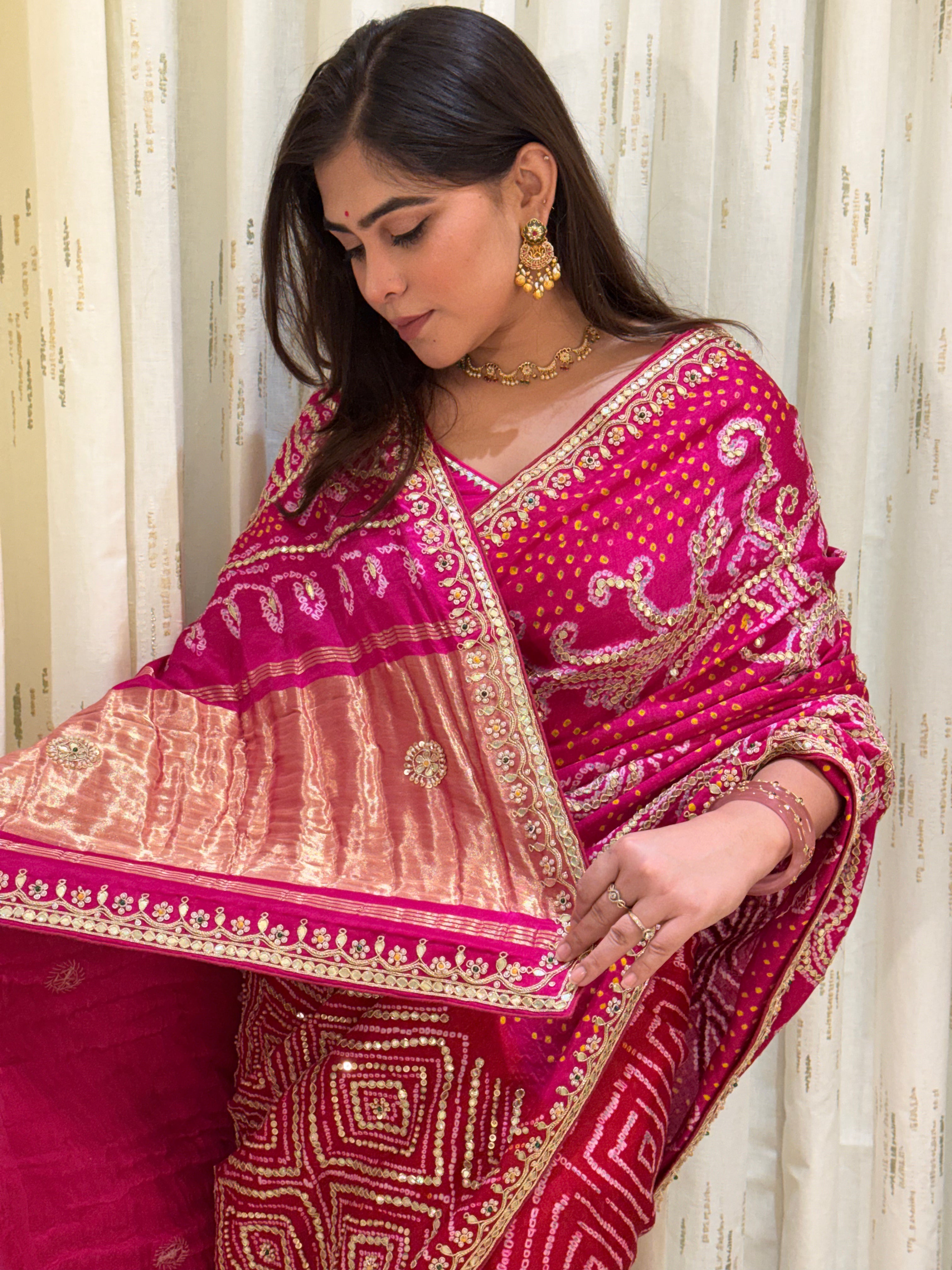 Iraani Bandhani Gajji Silk Saree