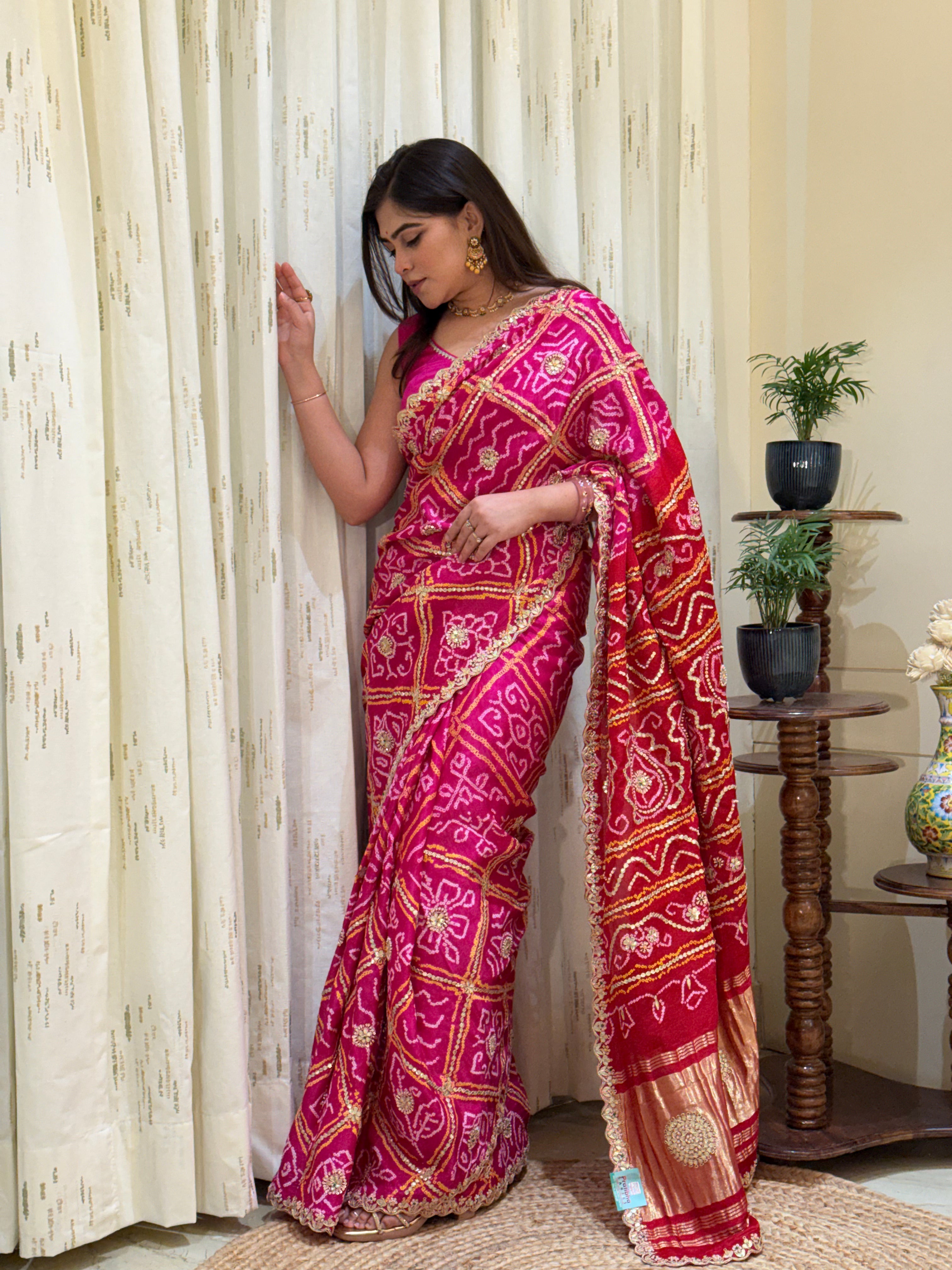 Nishtha Bandhani Gajji Silk Saree