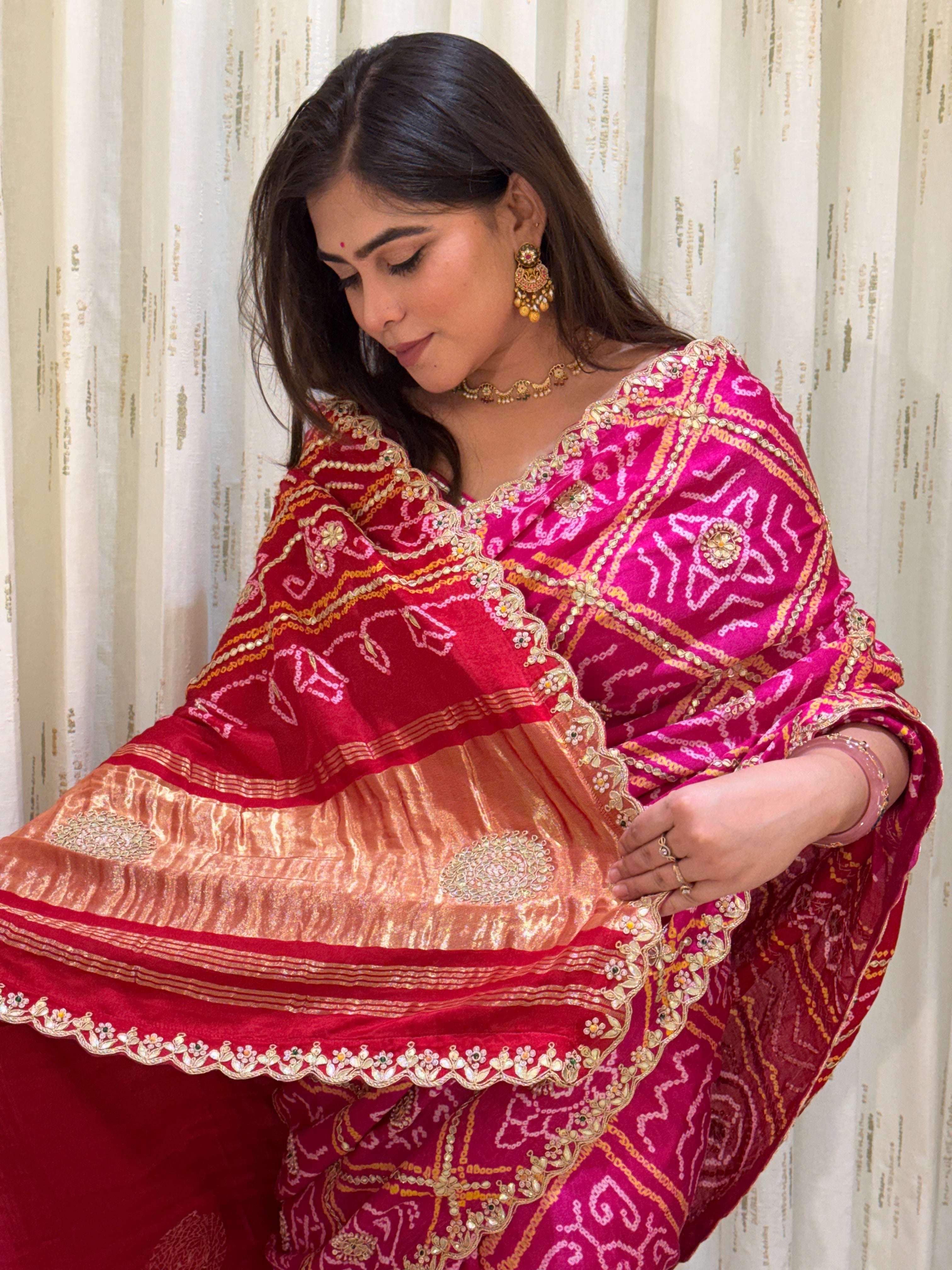 Nishtha Bandhani Gajji Silk Saree