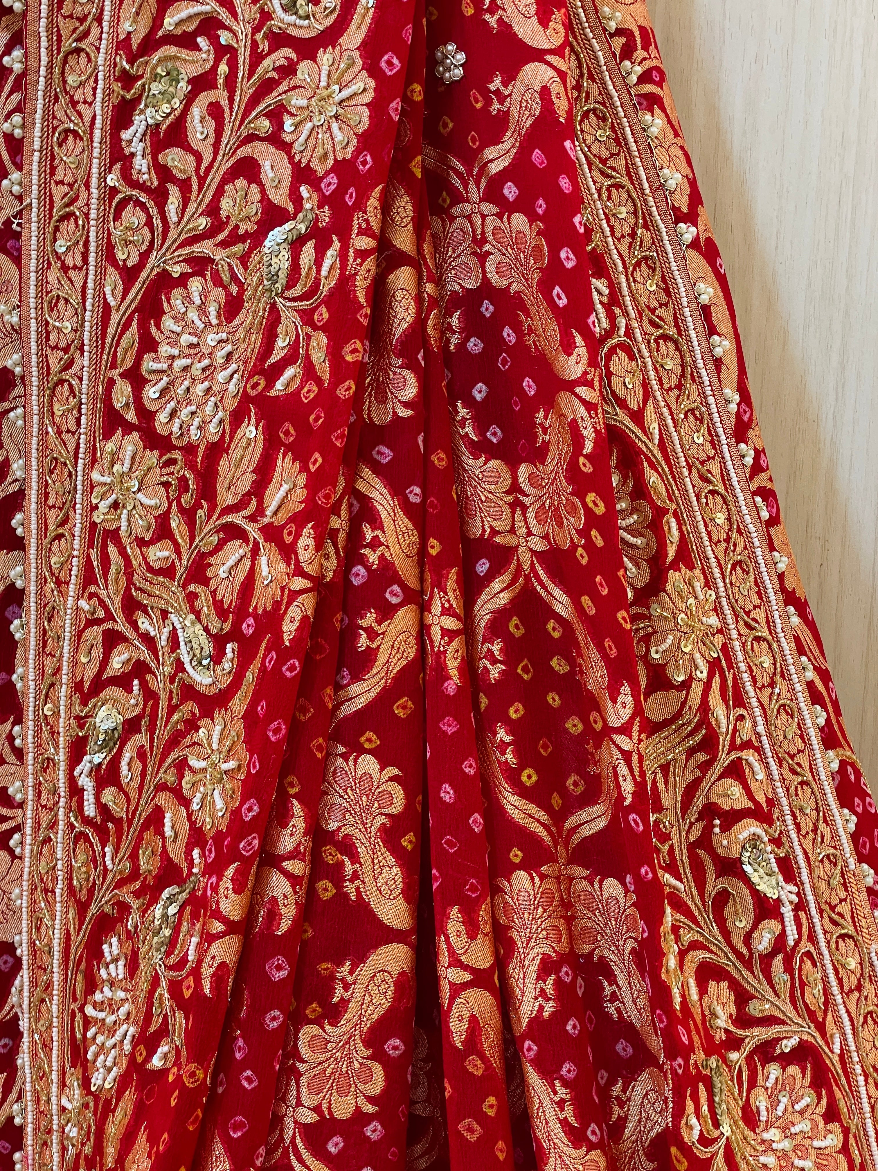 Shahi Gajraj Zardozi Red Lehenga Set