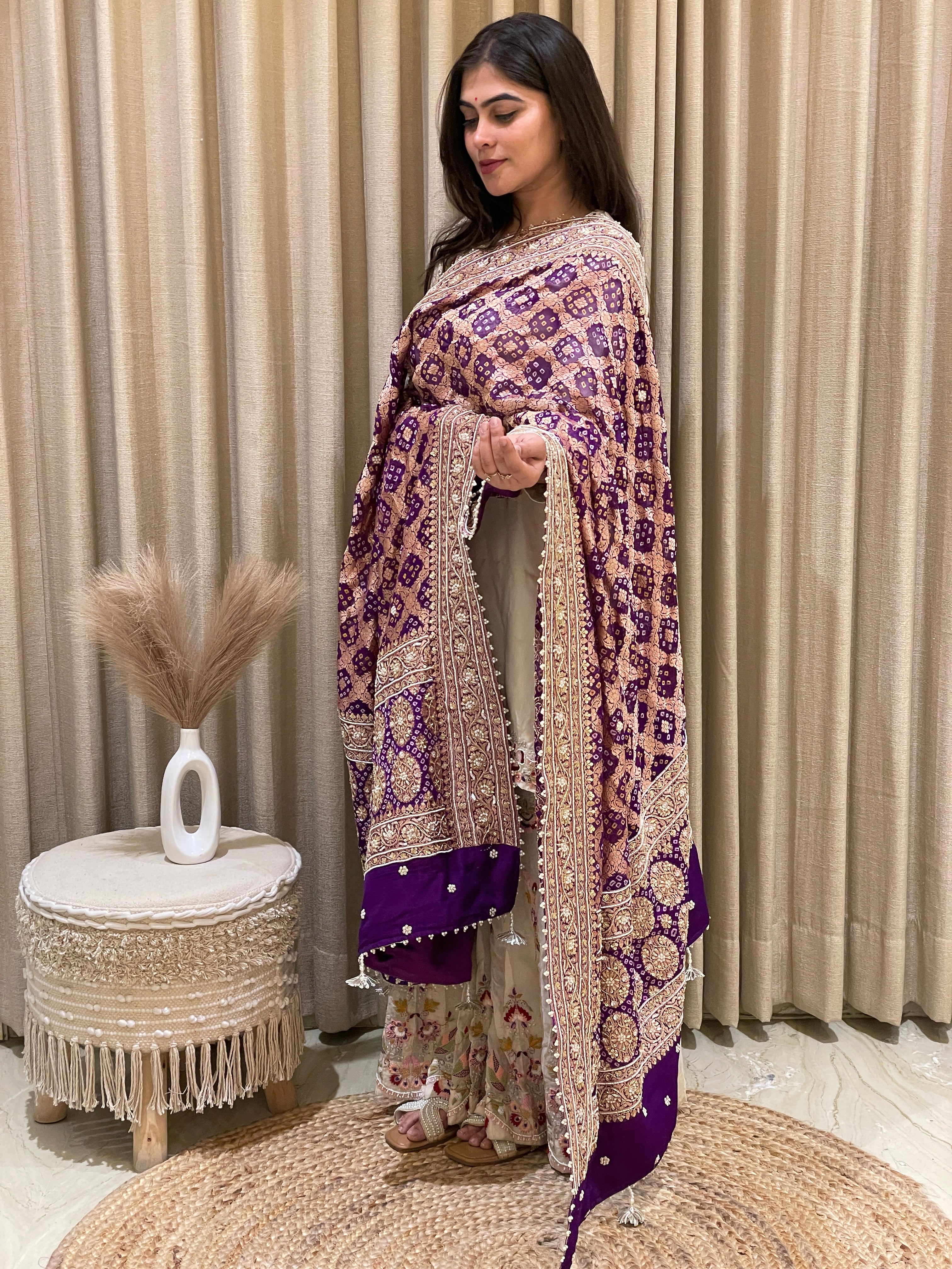 Noor Rang Meenakari Zardozi Dupatta