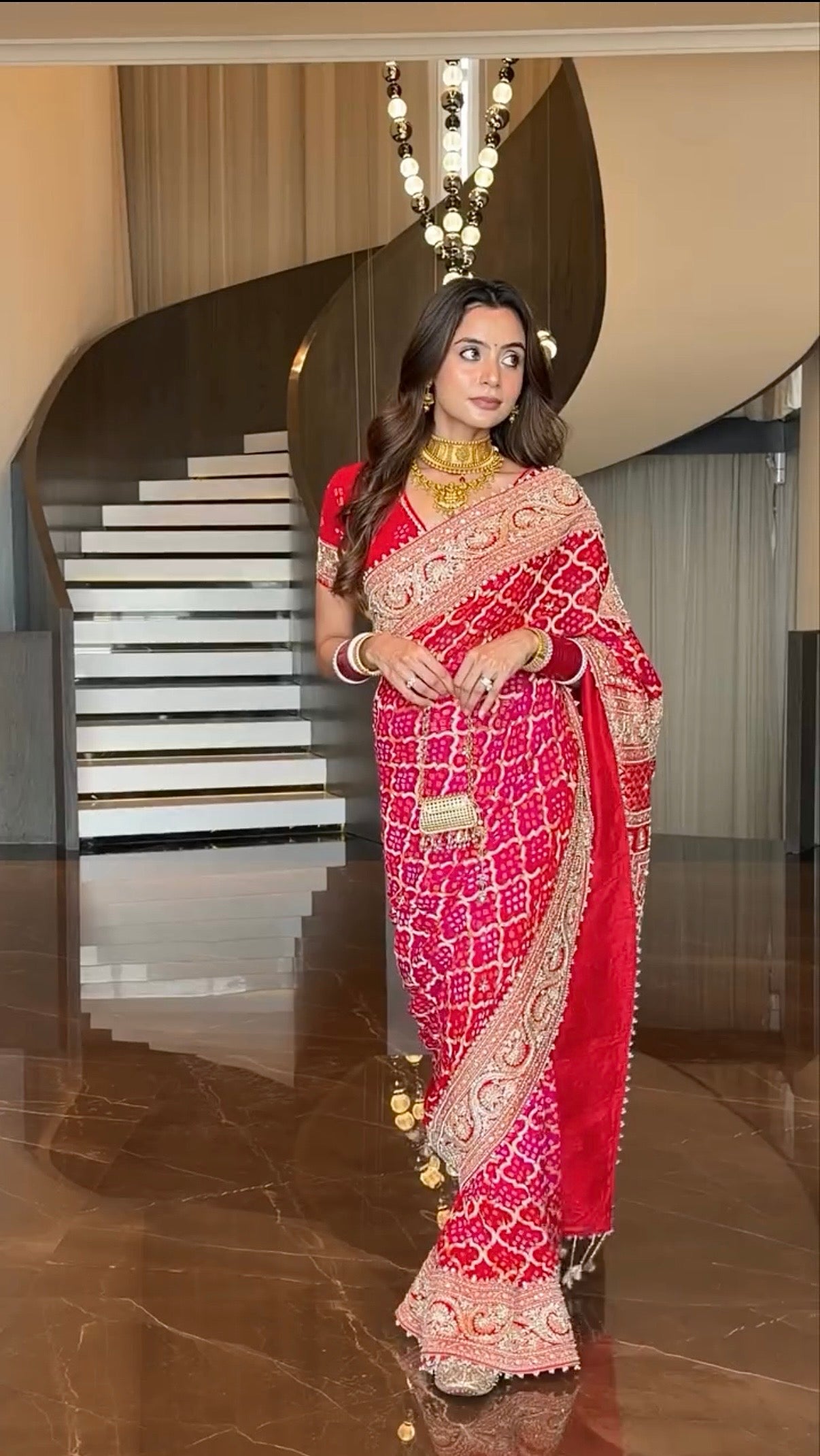 SONALI SINGH INSPIRED KHADI BANDHANI SAREE